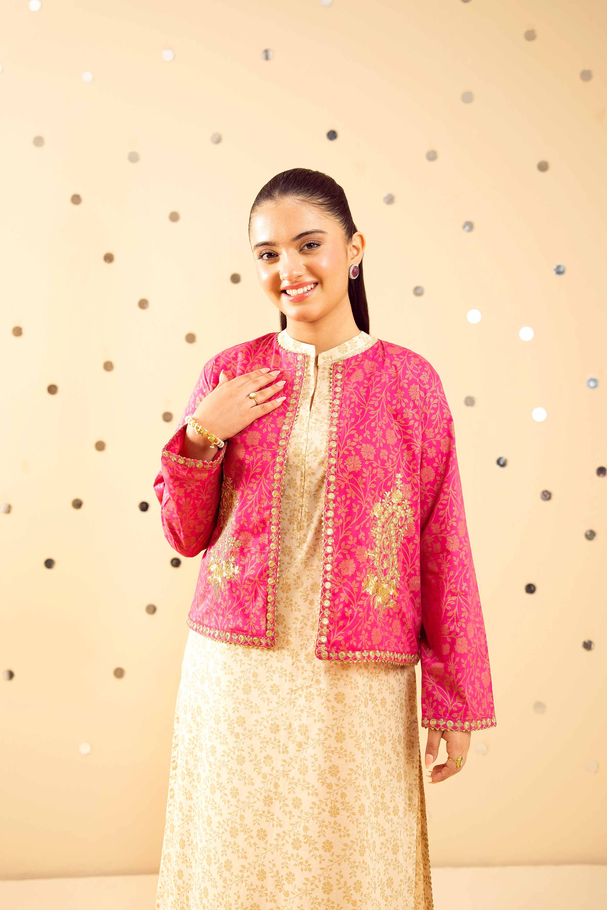 NishatUK - Beige Embroidered  Lawn 2-piece ready to wear Dress