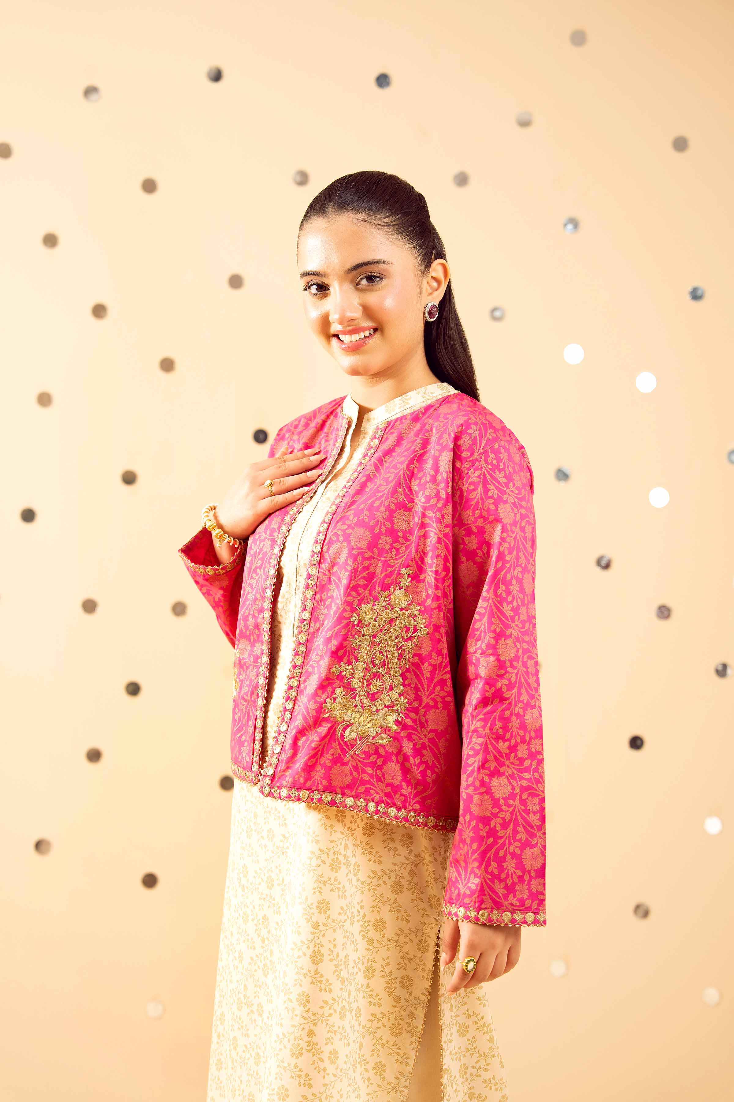 NishatUK - Beige Embroidered  Lawn 2-piece ready to wear Dress