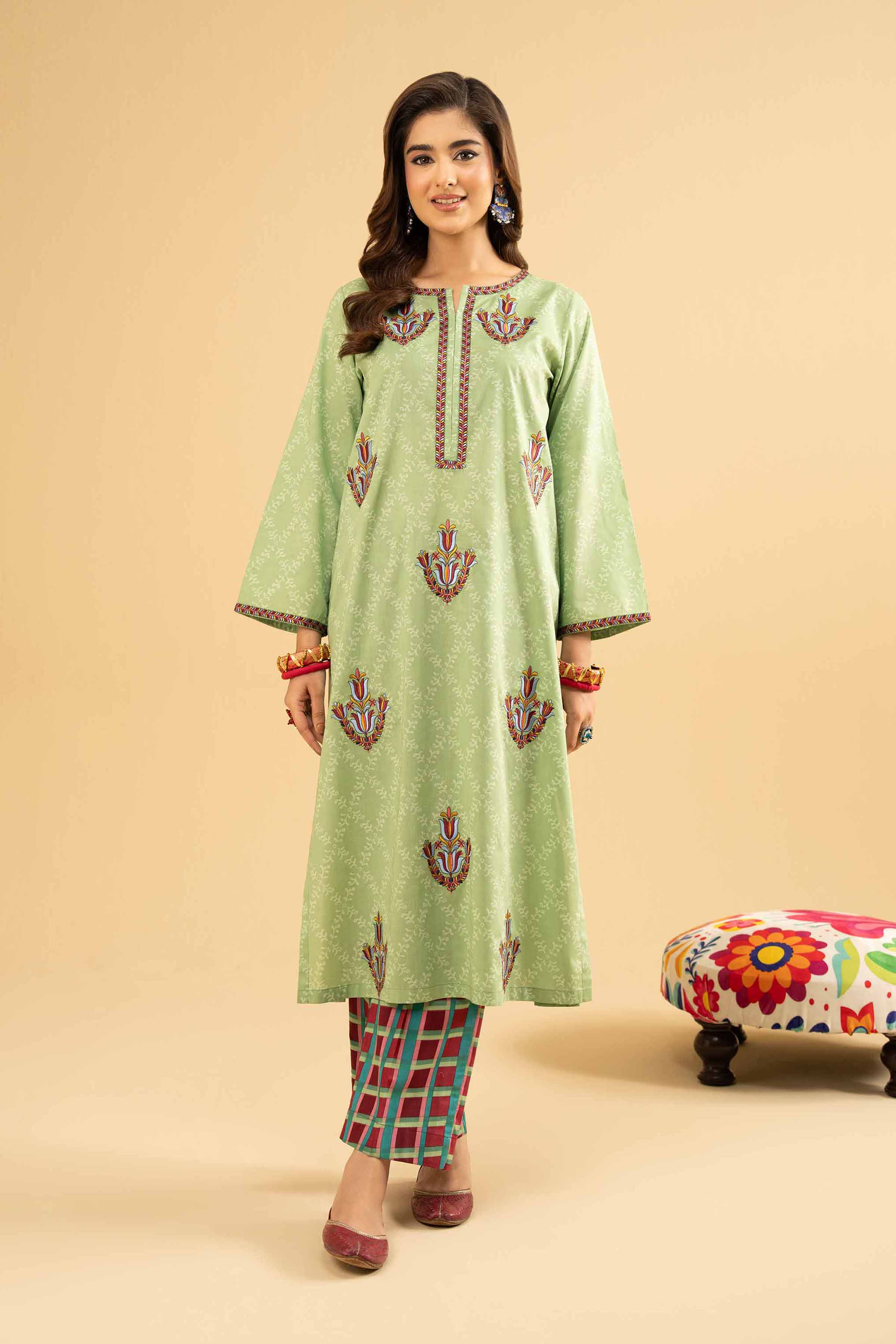 NishatUK - Green Embroidered Jacquard 2-piece ready to wear Dress