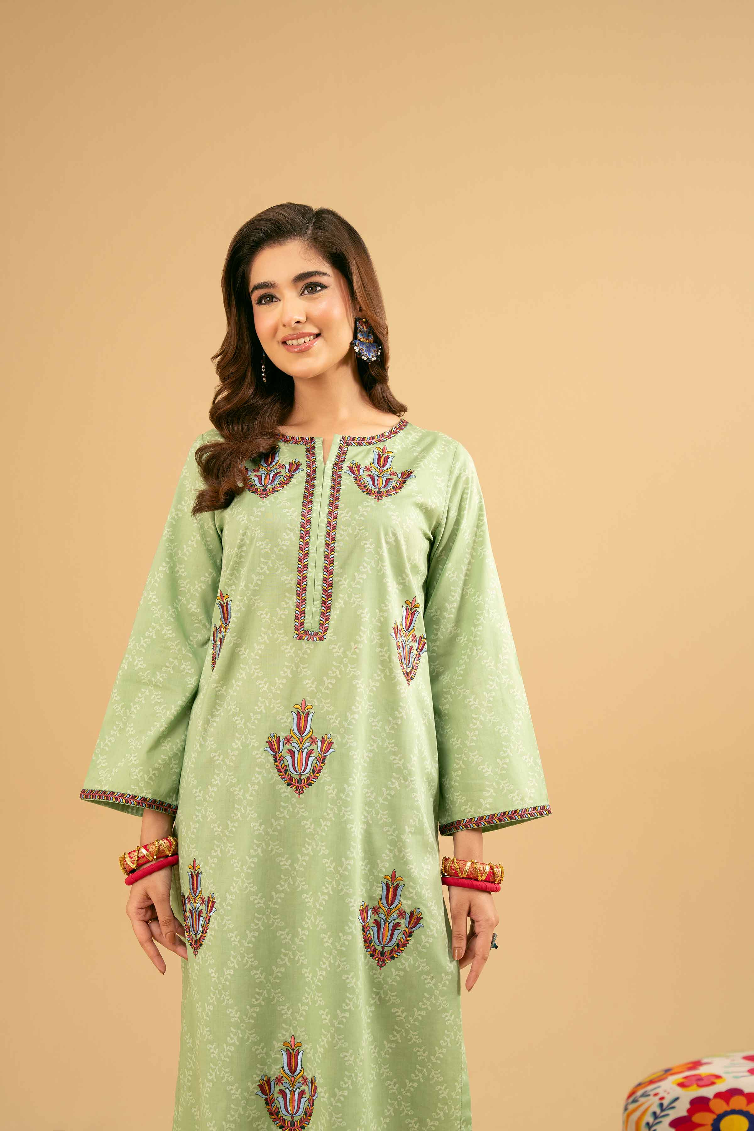 NishatUK - Green Embroidered Jacquard 2-piece ready to wear Dress