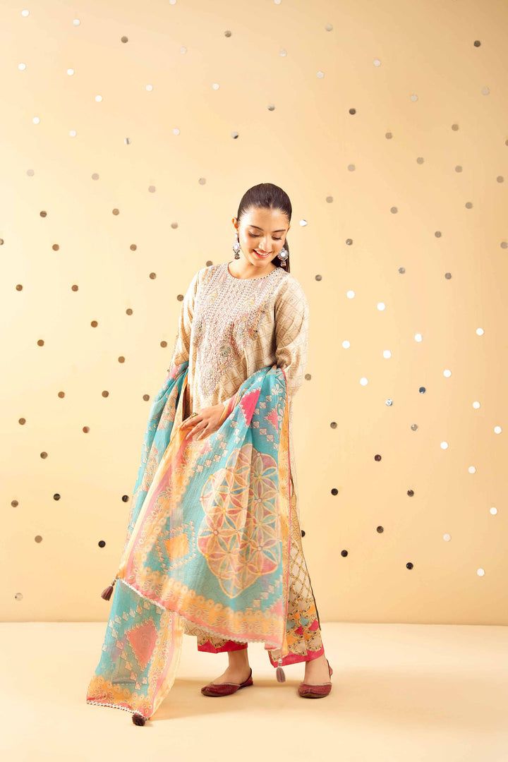 3 Piece - Printed Embroidered Suit - PE25-489 for Women - Pret Collection | Nishat | Shop Online