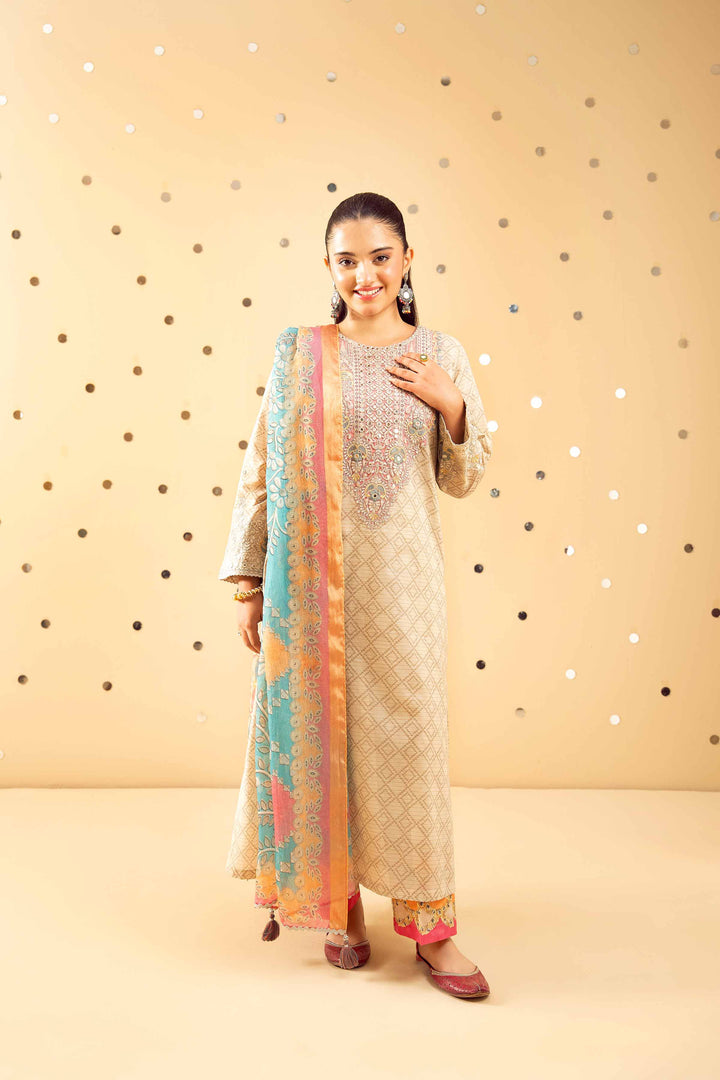 3 Piece - Printed Embroidered Suit - PE25-489 for Women - Pret Collection | Nishat | Shop Online