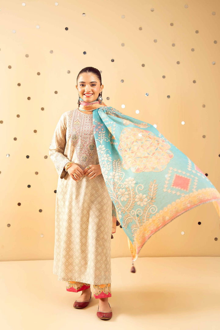 3 Piece - Printed Embroidered Suit - PE25-489 for Women - Pret Collection | Nishat | Shop Online