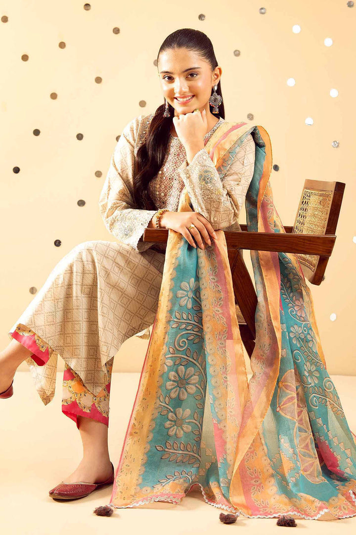 3 Piece - Printed Embroidered Suit - PE25-489 for Women - Pret Collection | Nishat | Shop Online
