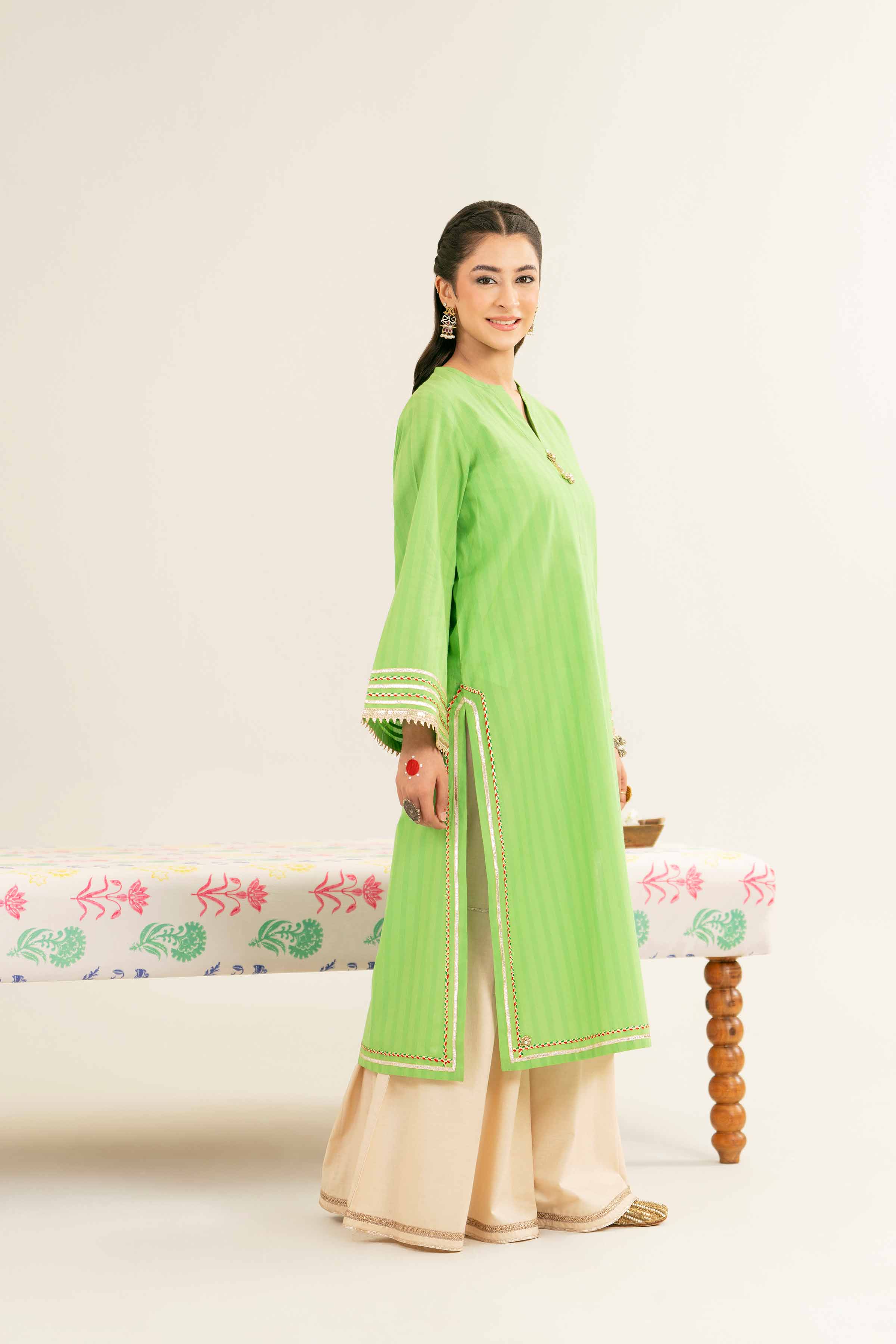 NishatUK - Green Solids Jacquard 1-piece ready to wear Shirt