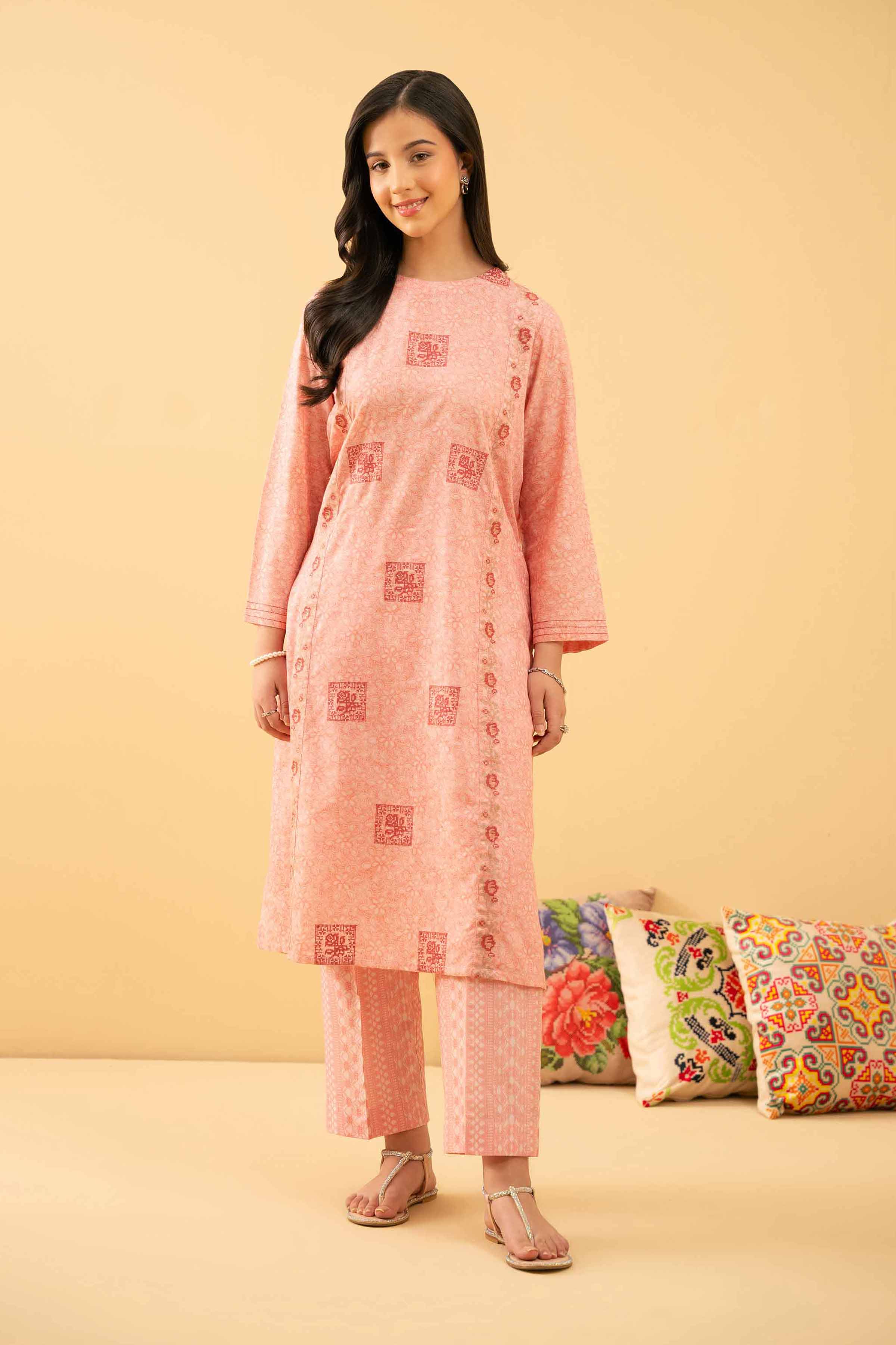 Nishat UK - Pink Embroidered Jacquard 2 Pieces ready to wear Dress