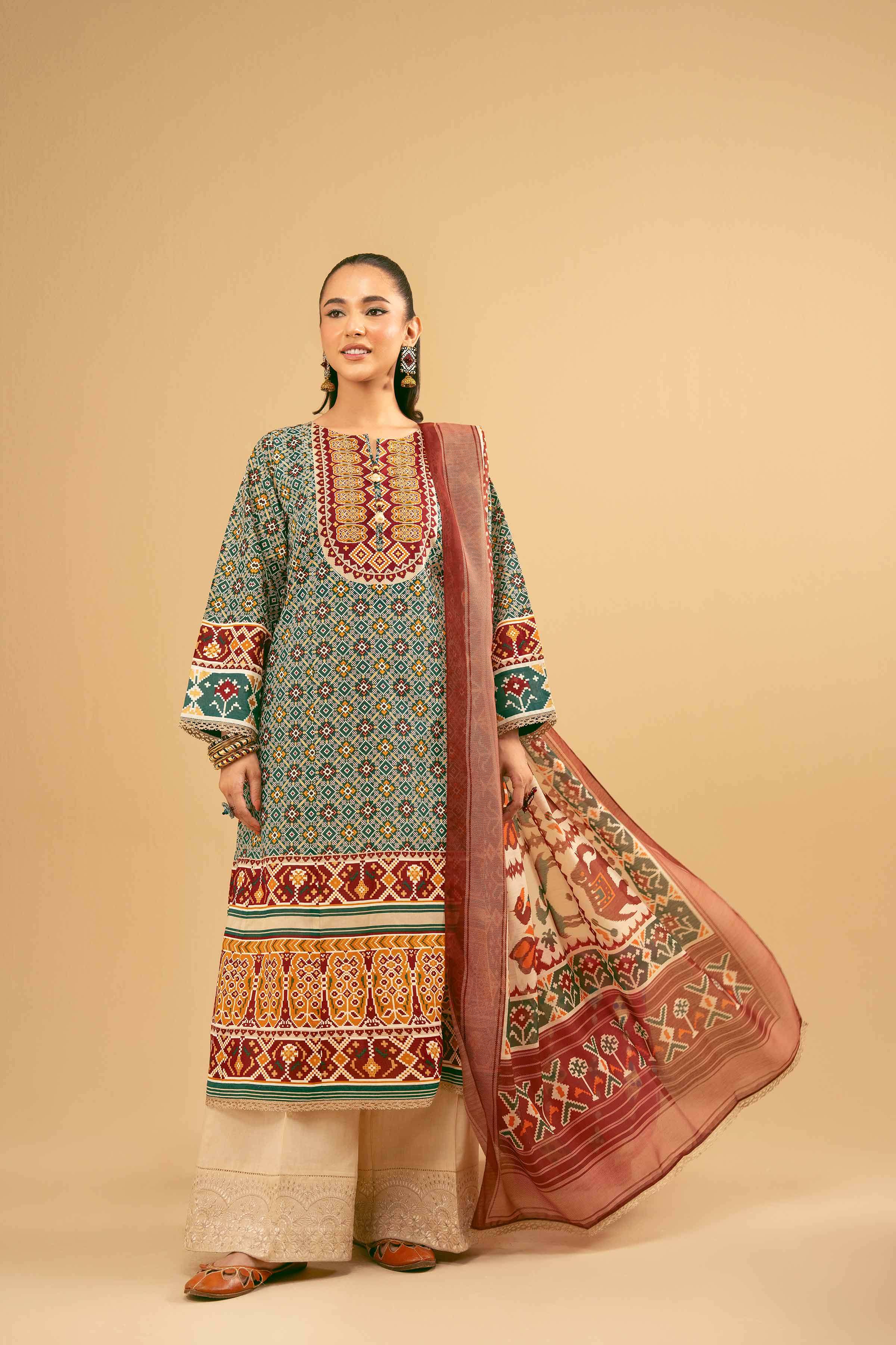 Nishat UK - Green Printed Lawn 2 Pieces ready to wear Dress