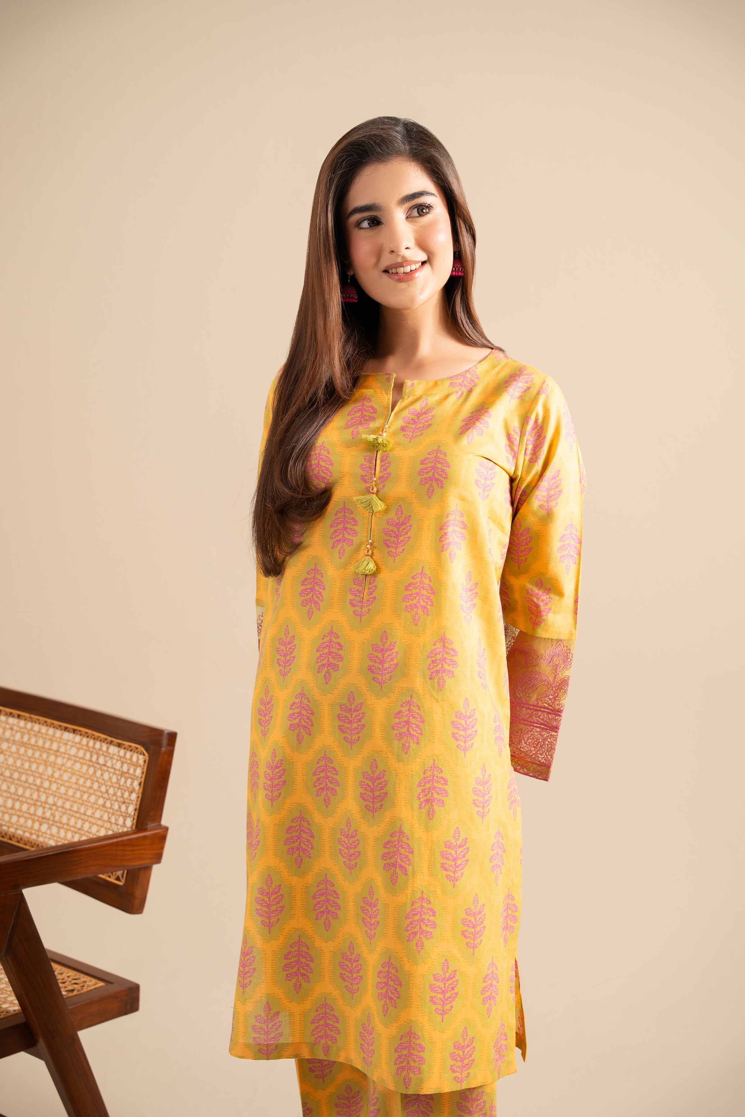 NishatUK - Green Embroidered  Cotton 2-piece ready to wear Dress