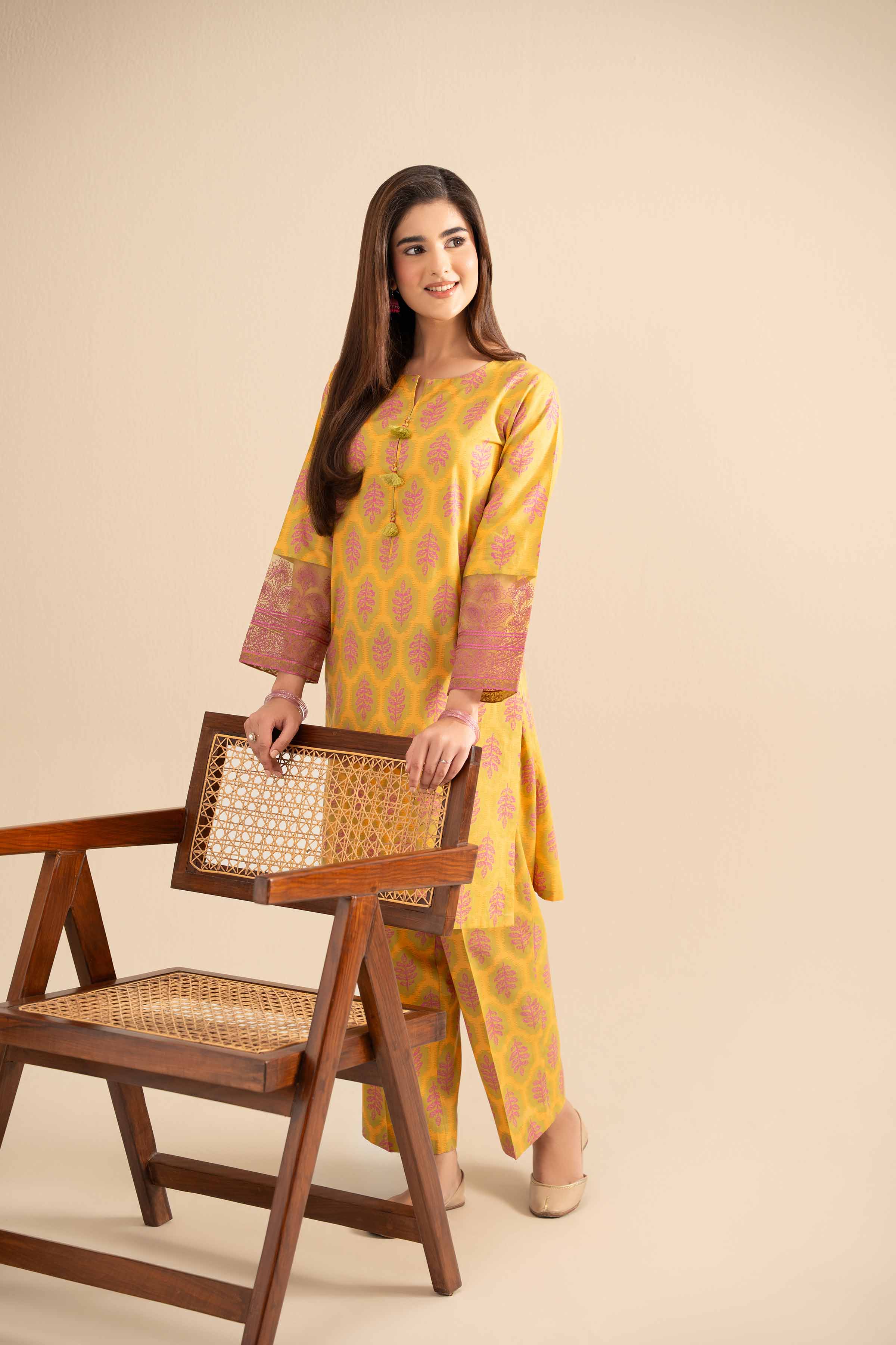 NishatUK - Green Embroidered  Cotton 2-piece ready to wear Dress