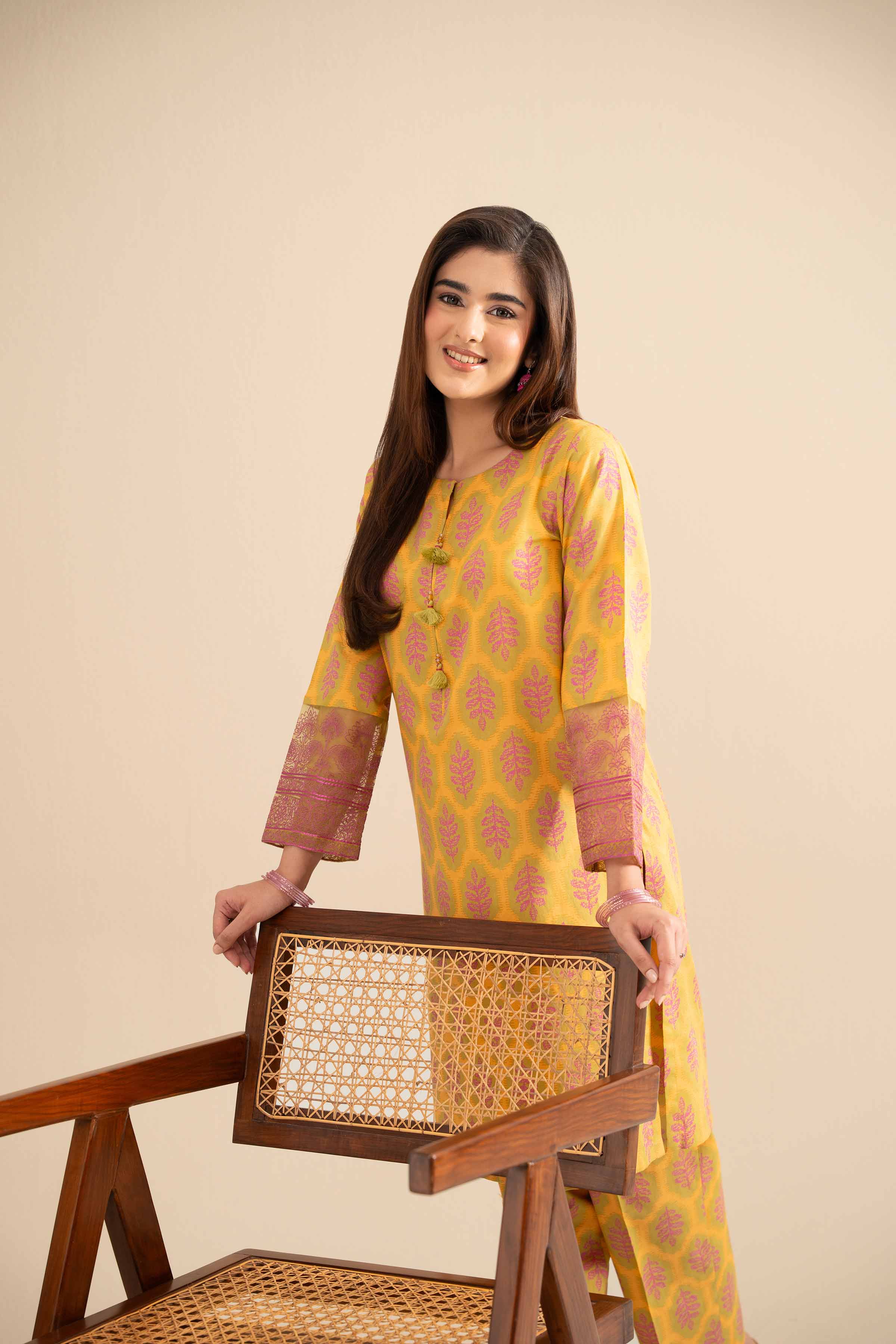 NishatUK - Green Embroidered  Cotton 2-piece ready to wear Dress