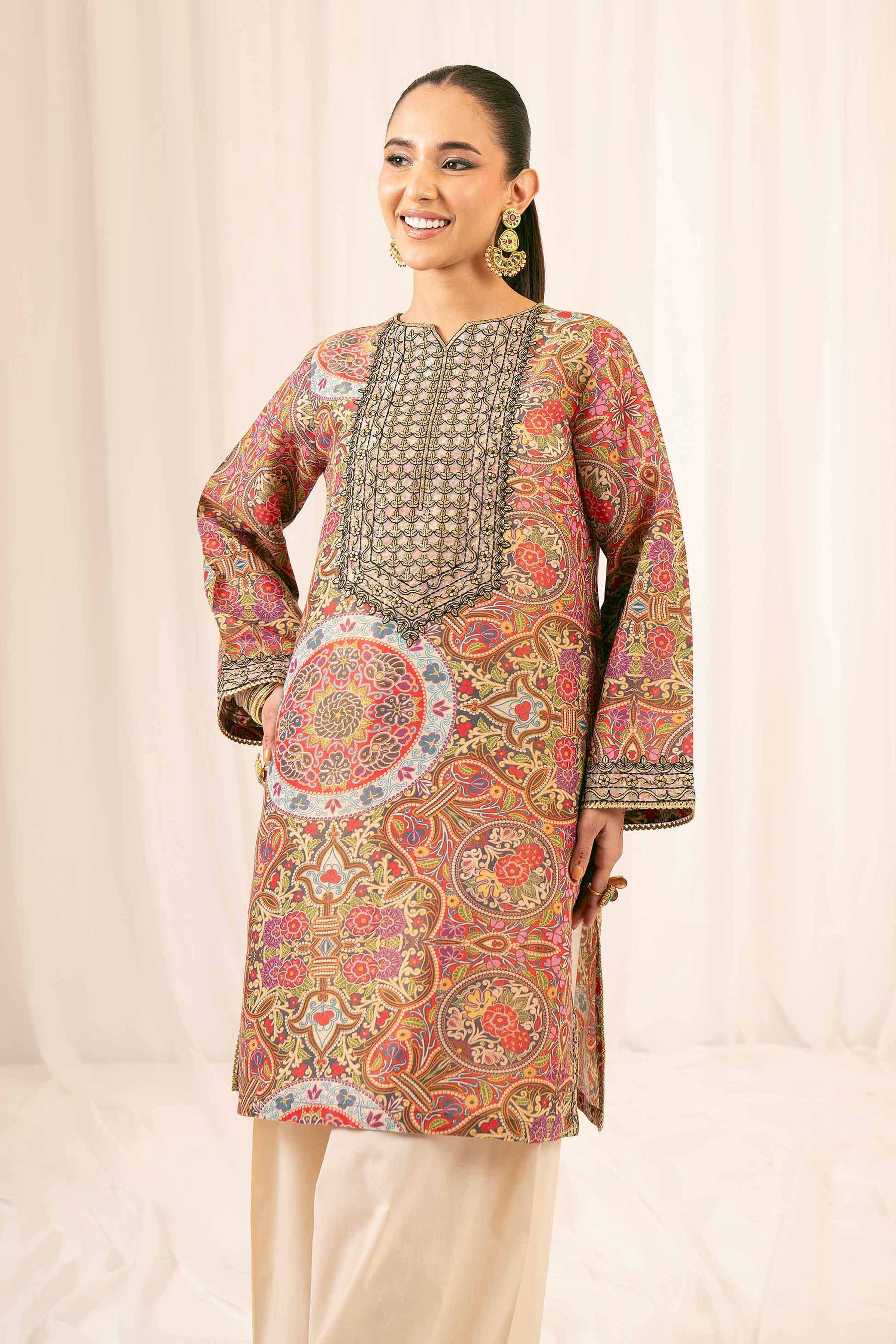 NishatUK - Multi Embroidered Jacquard 2-piece ready to wear Dress