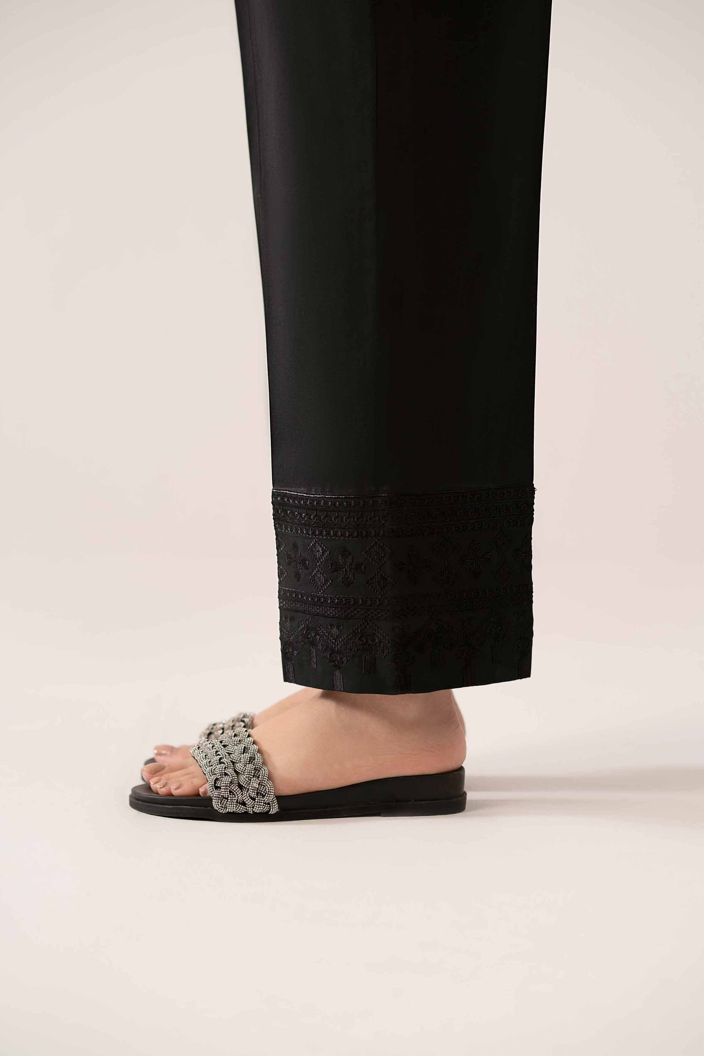 NishatUK - Black Embroidered   Cambric 1-piece ready to wear Trouser