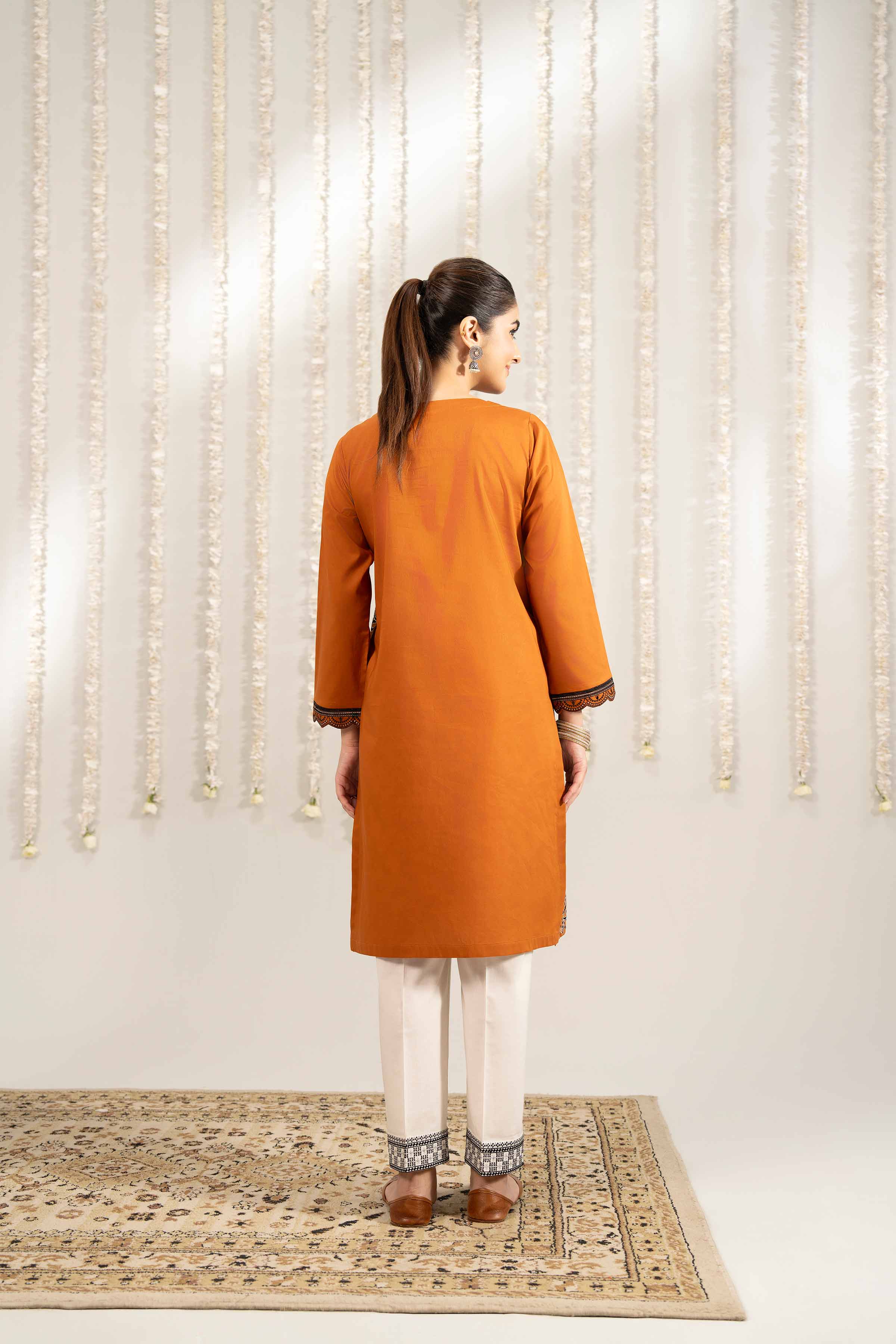 NishatUK - Mustard Embroidered   Cambric 1-piece ready to wear Shirt