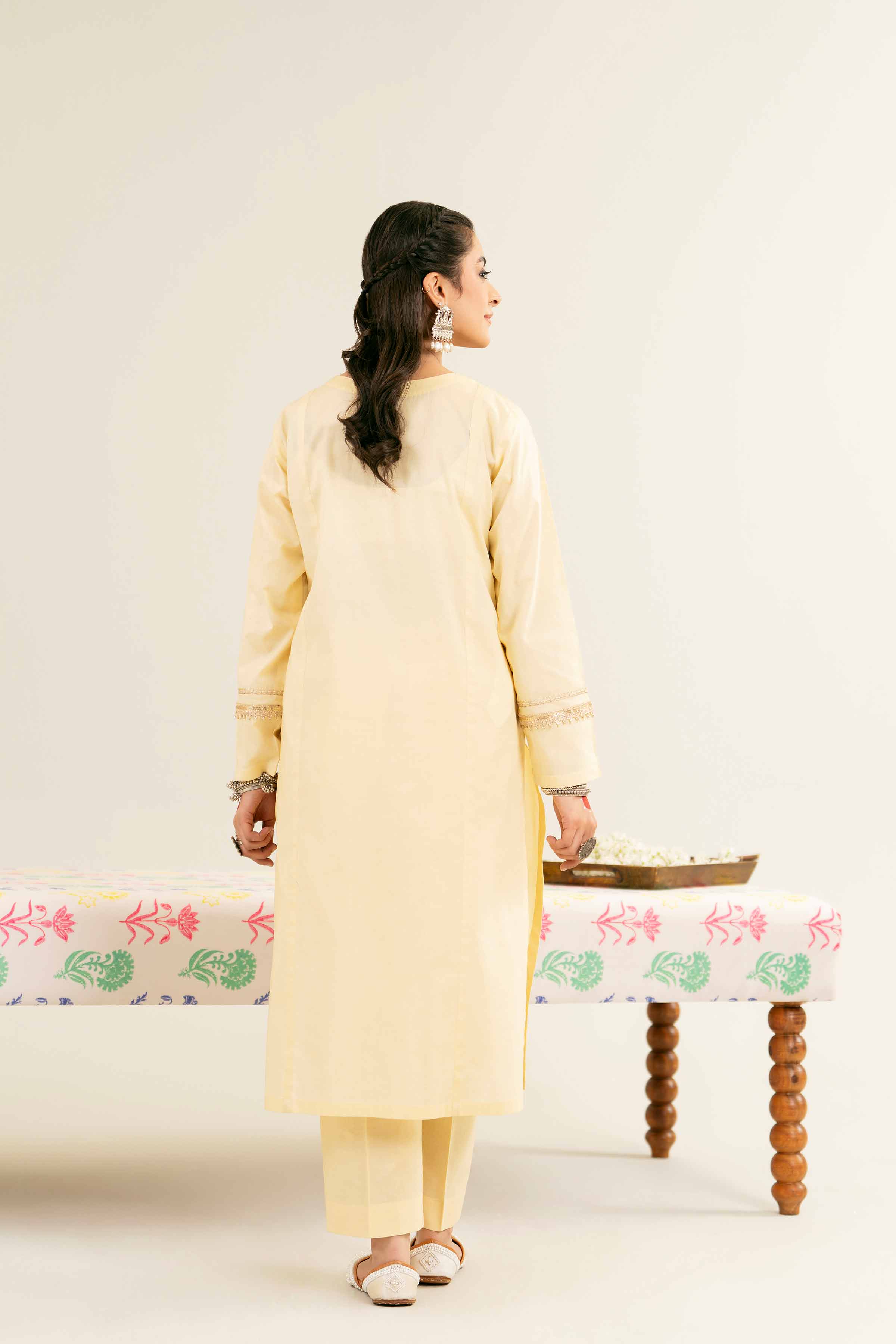 NishatUK - Yellow Solids  Cambric 2-piece ready to wear Dress