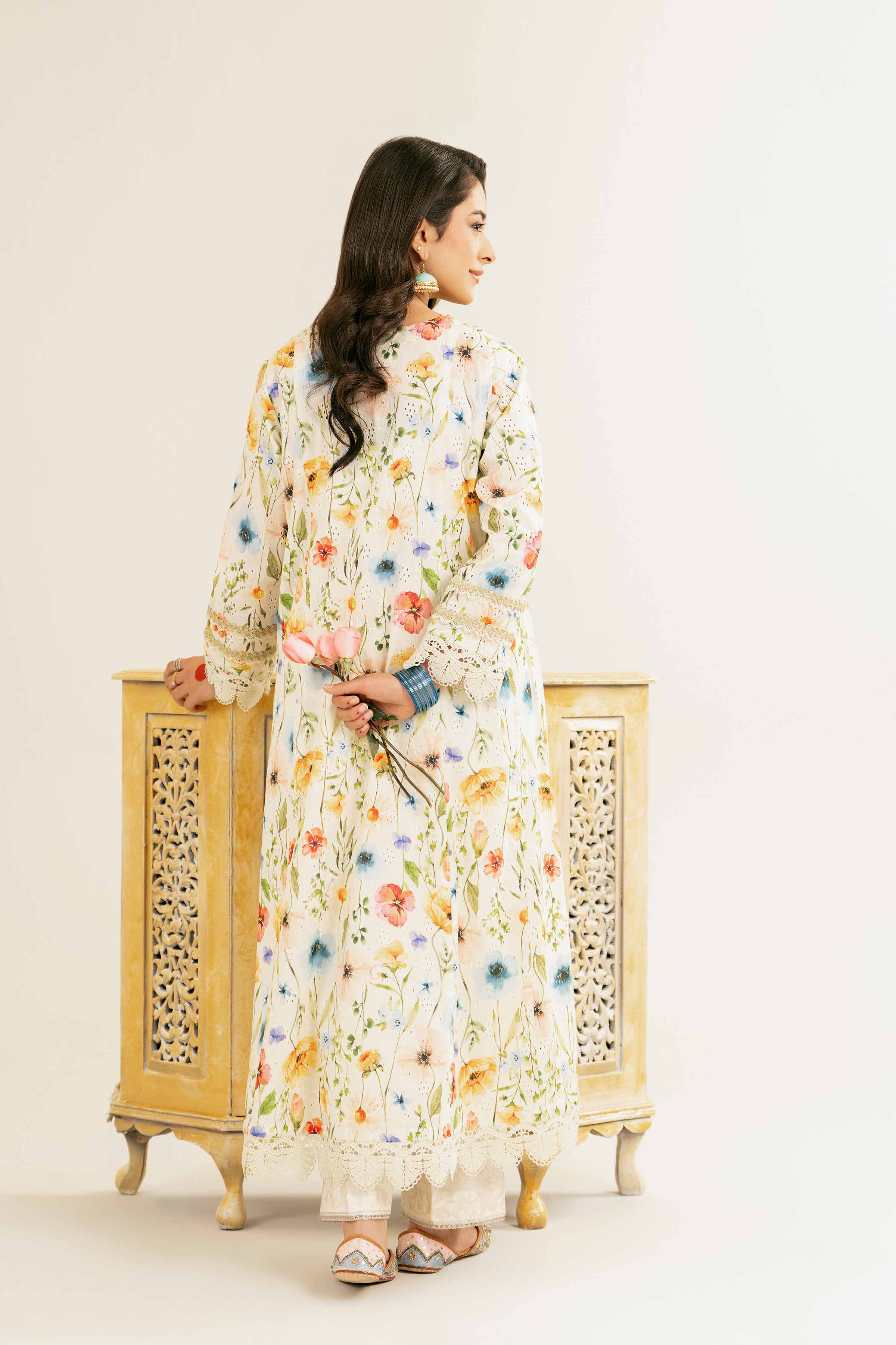 NishatUK - Off White Printed  Chicken Kari 1-piece ready to wear Shirt
