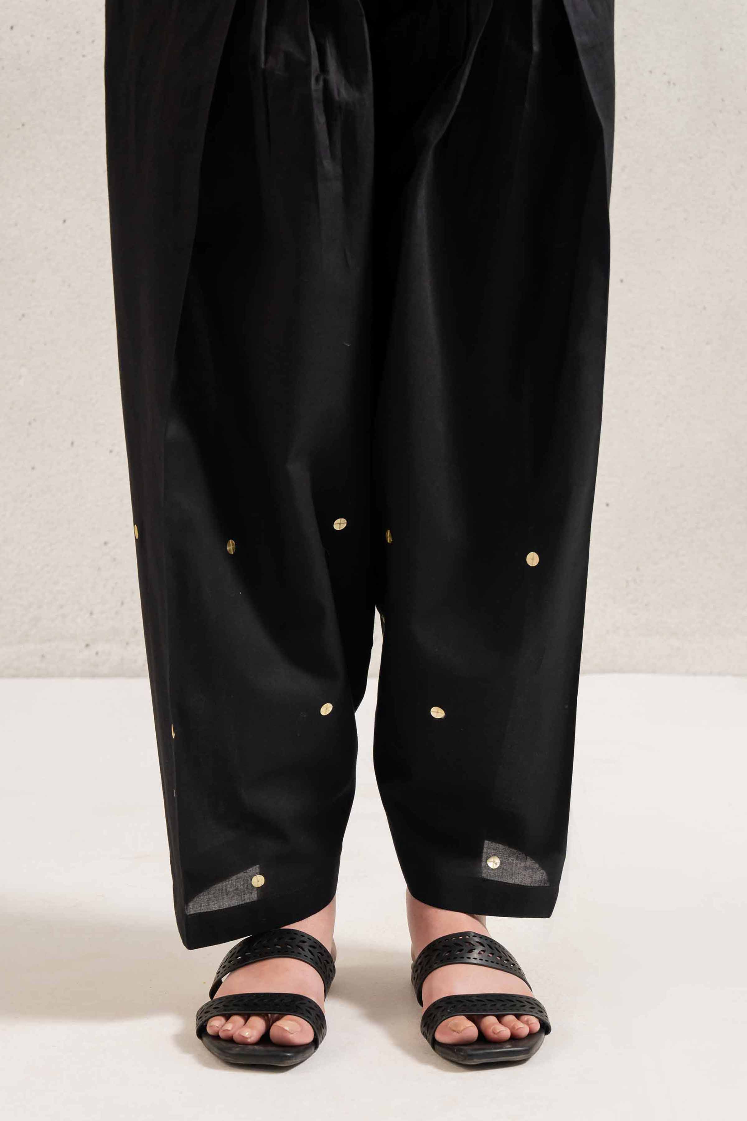 NishatUK - Black Embroidered   Cambric 1-piece ready to wear Trouser