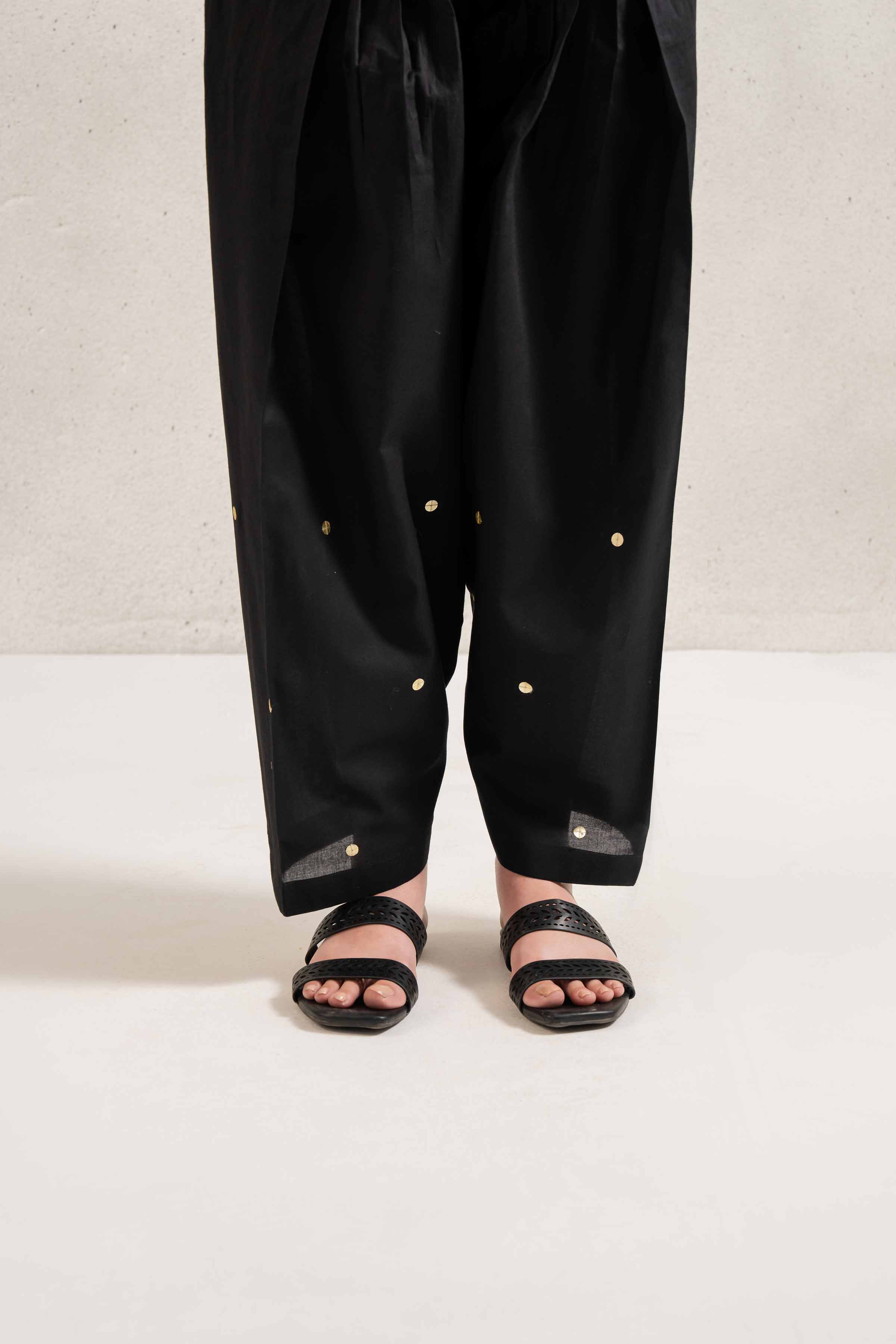 NishatUK - Black Embroidered   Cambric 1-piece ready to wear Trouser