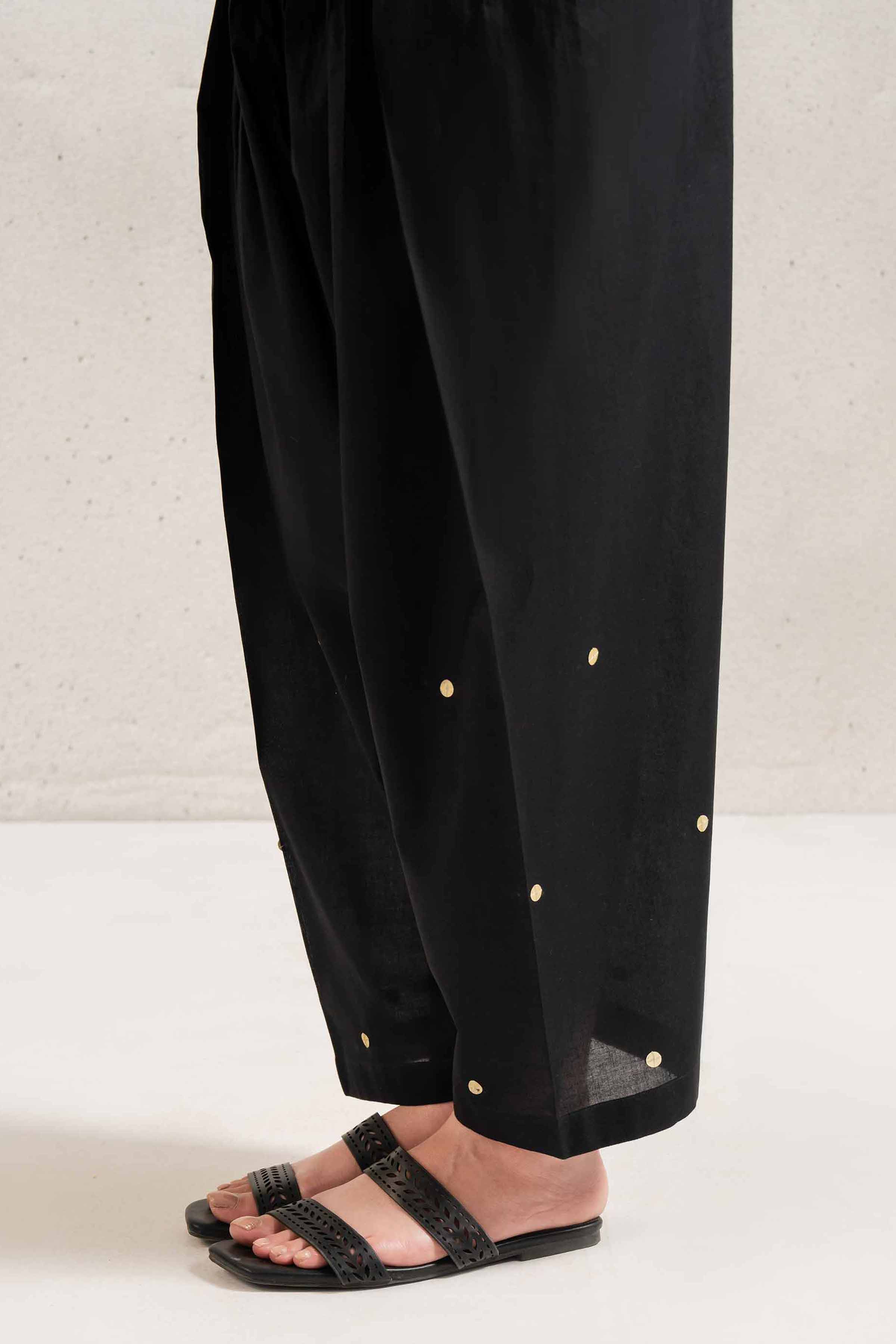 NishatUK - Black Embroidered   Cambric 1-piece ready to wear Trouser