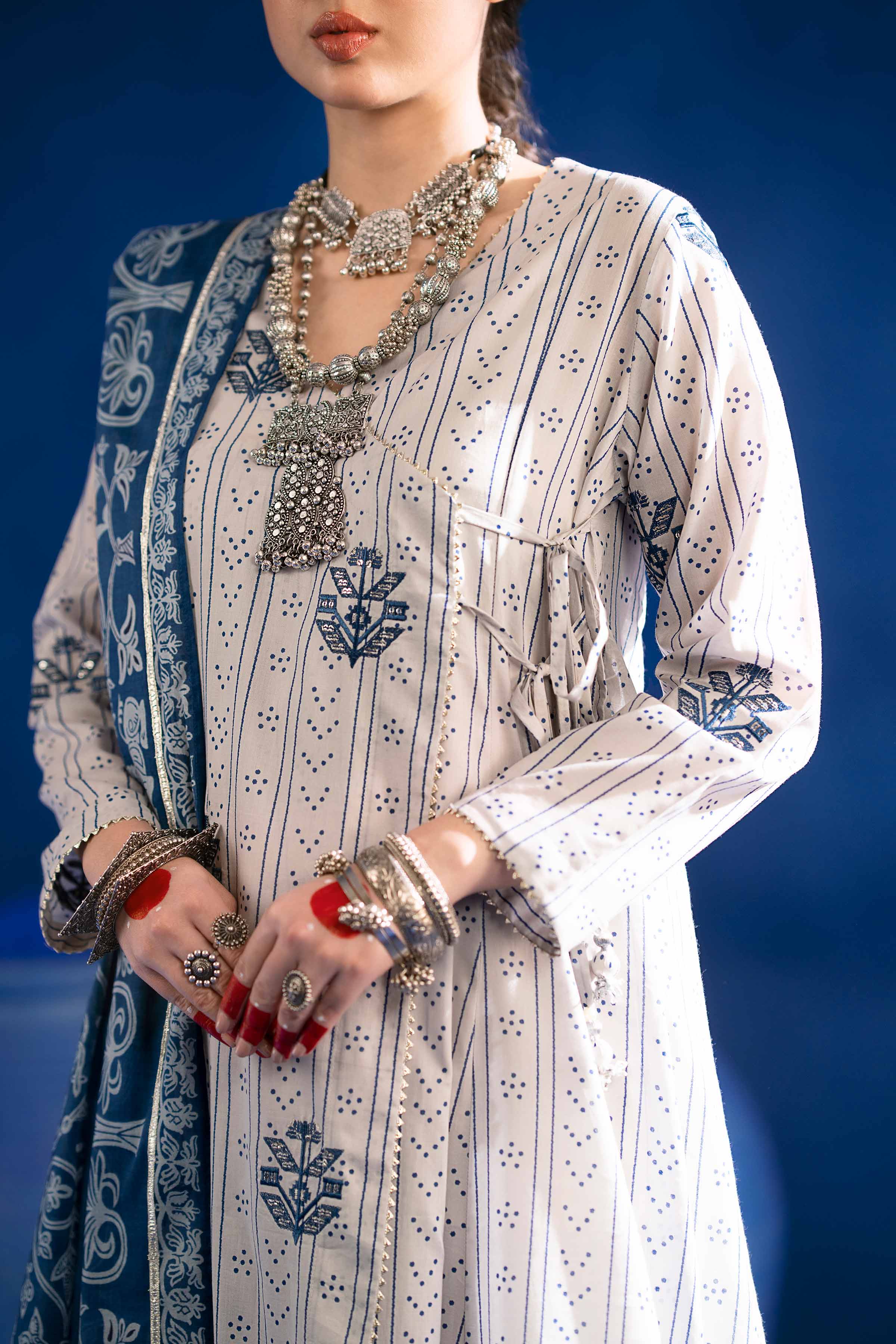 NishatUK - Blue Embroidered  Lawn 2-piece ready to wear Dress