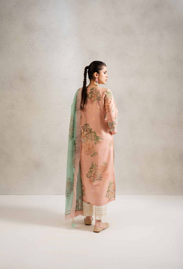 NishatUK - Pink Printed Jacquard 2-piece ready to wear Dress