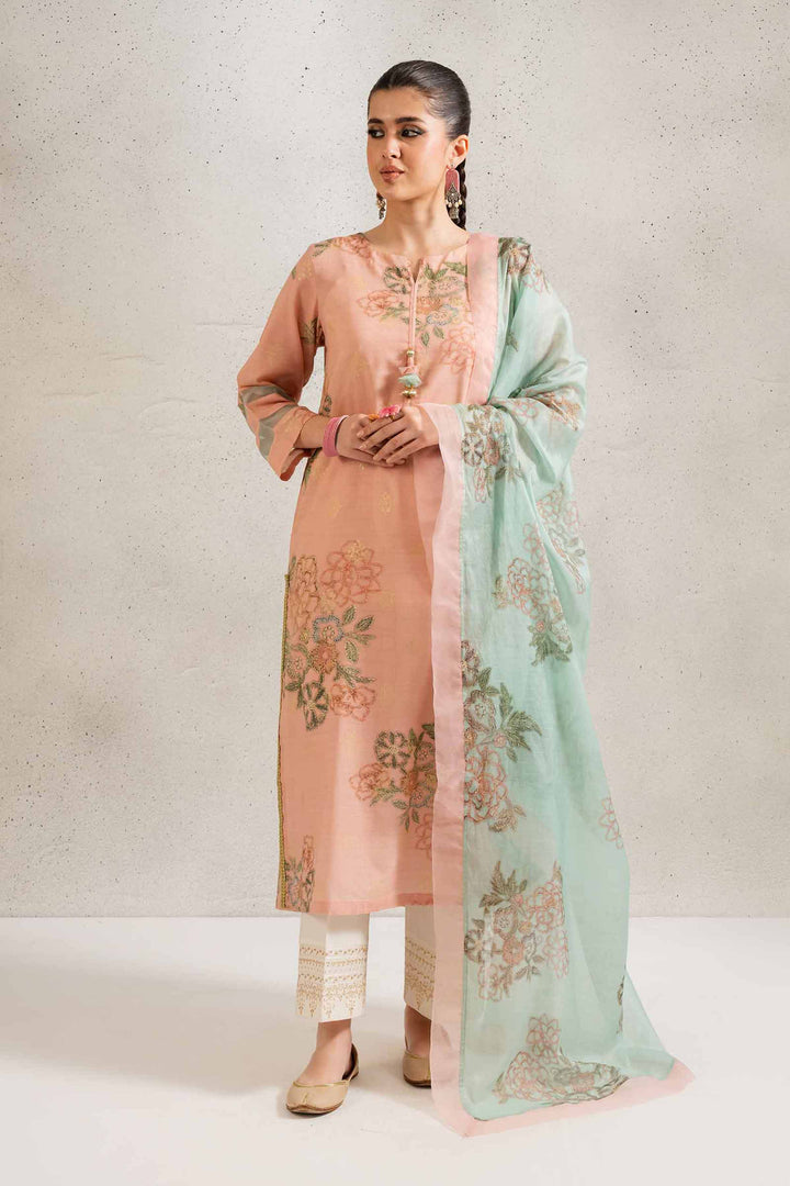 NishatUK - Pink Printed Jacquard 2-piece ready to wear Dress