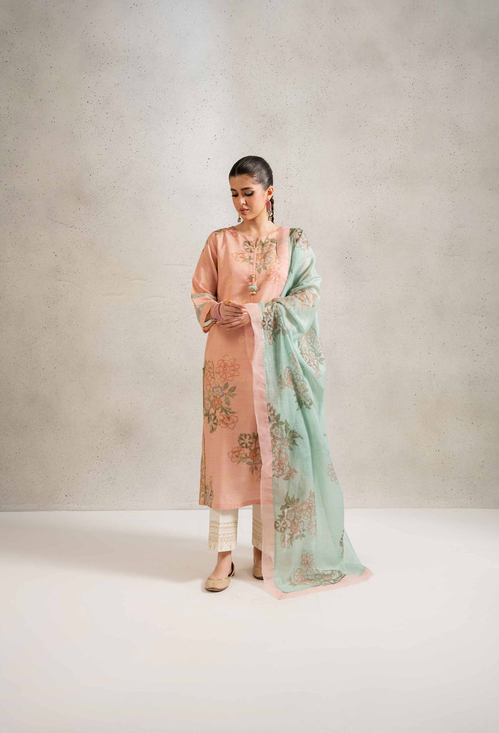 NishatUK - Pink Printed Jacquard 2-piece ready to wear Dress