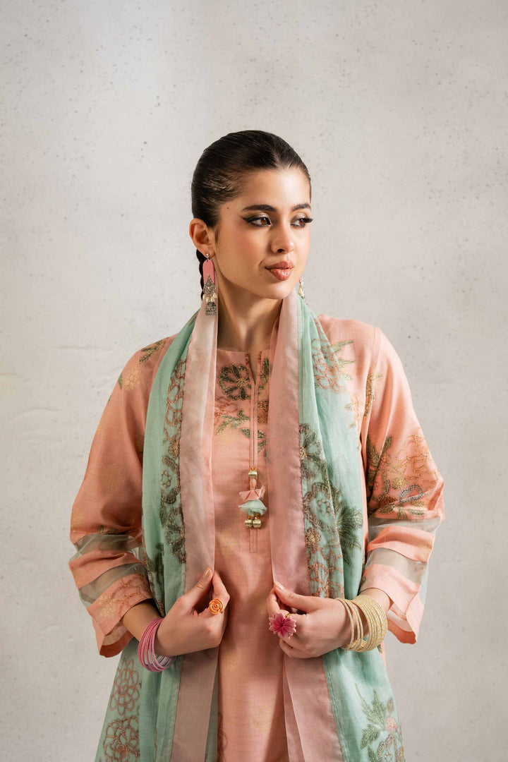 NishatUK - Pink Printed Jacquard 2-piece ready to wear Dress