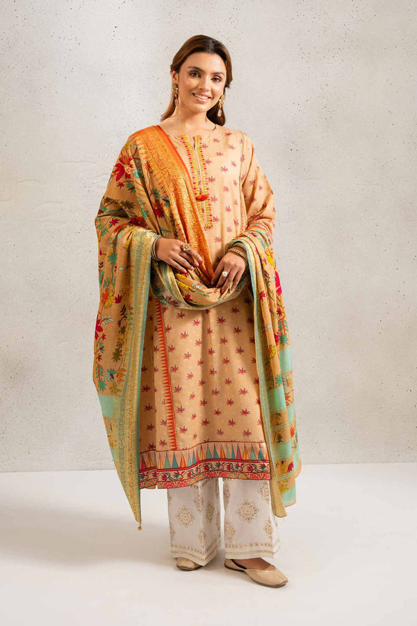 2 Piece - Printed Embroidered Suit - PE25-84