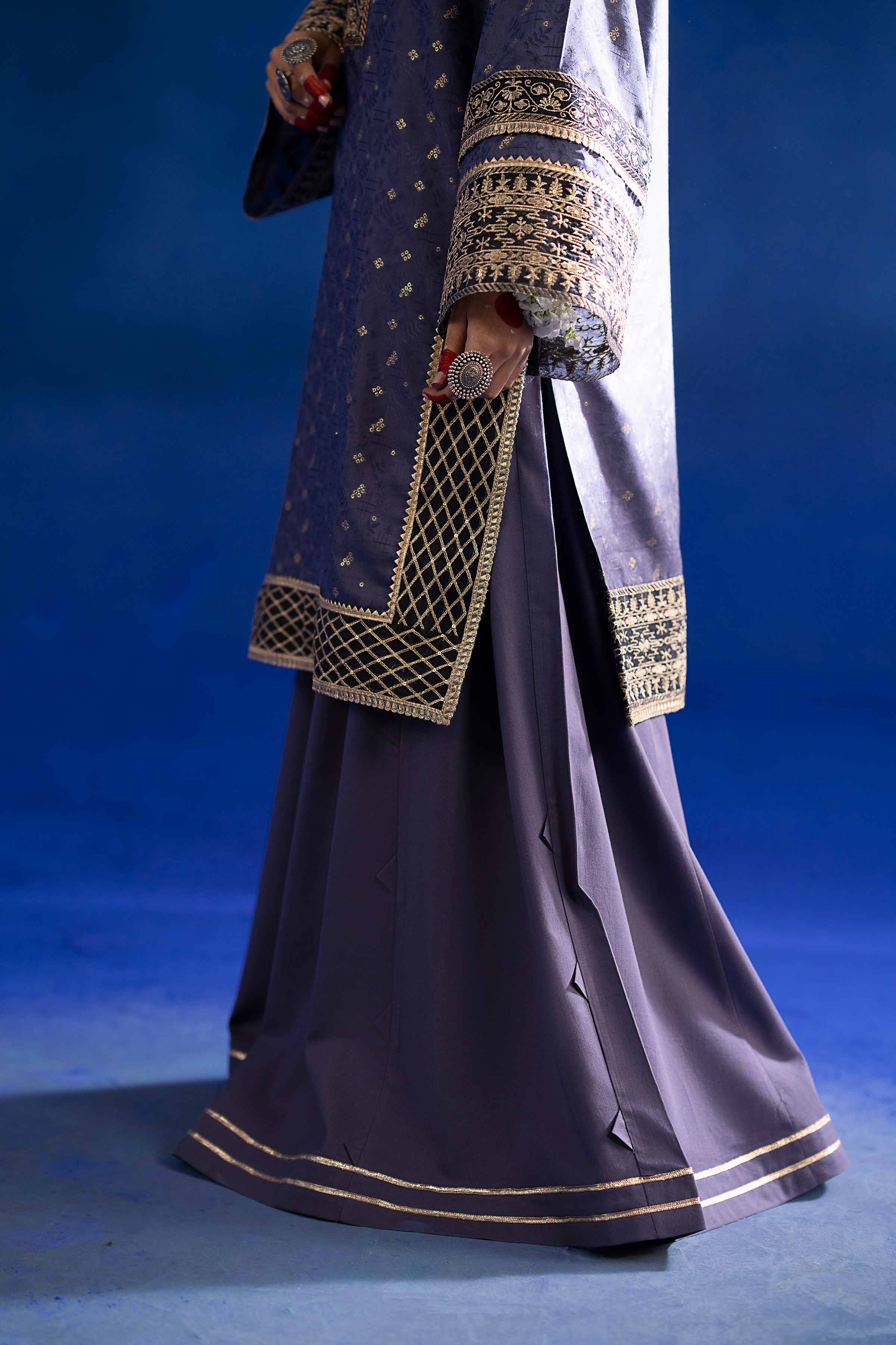 NishatUK - Blue Embroidered  Jacquard 2-piece ready to wear Dress
