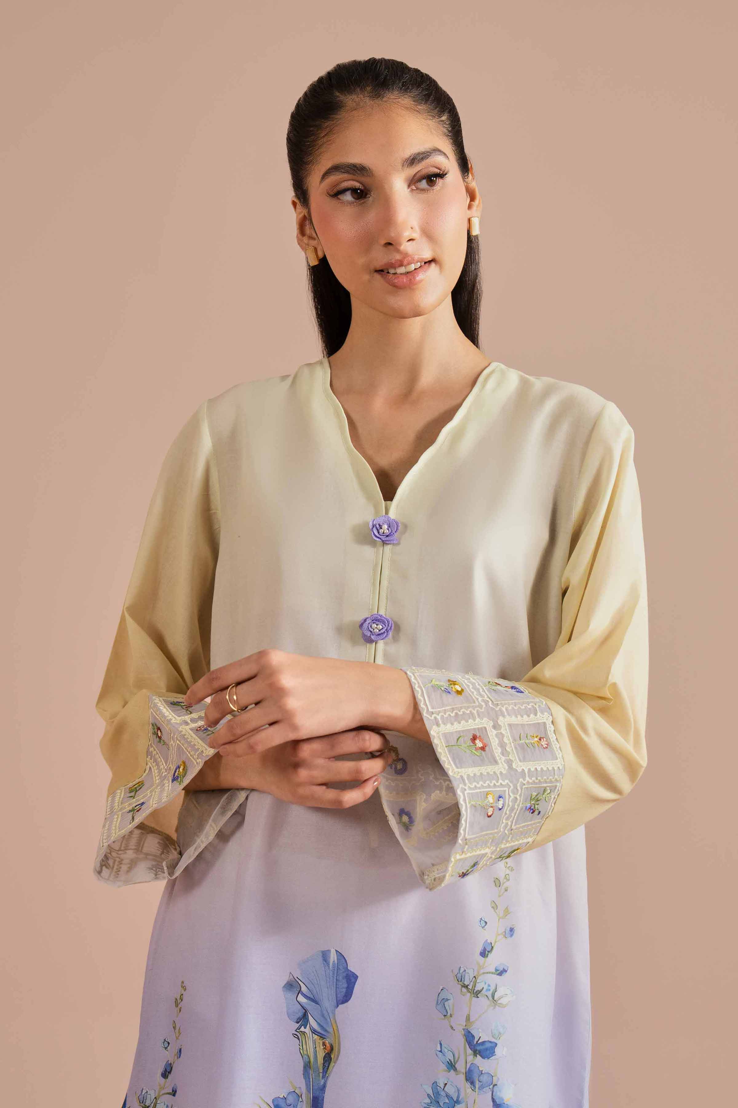 NishatUK - Yellow Embroidered Lawn 1-piece ready to wear Shirt