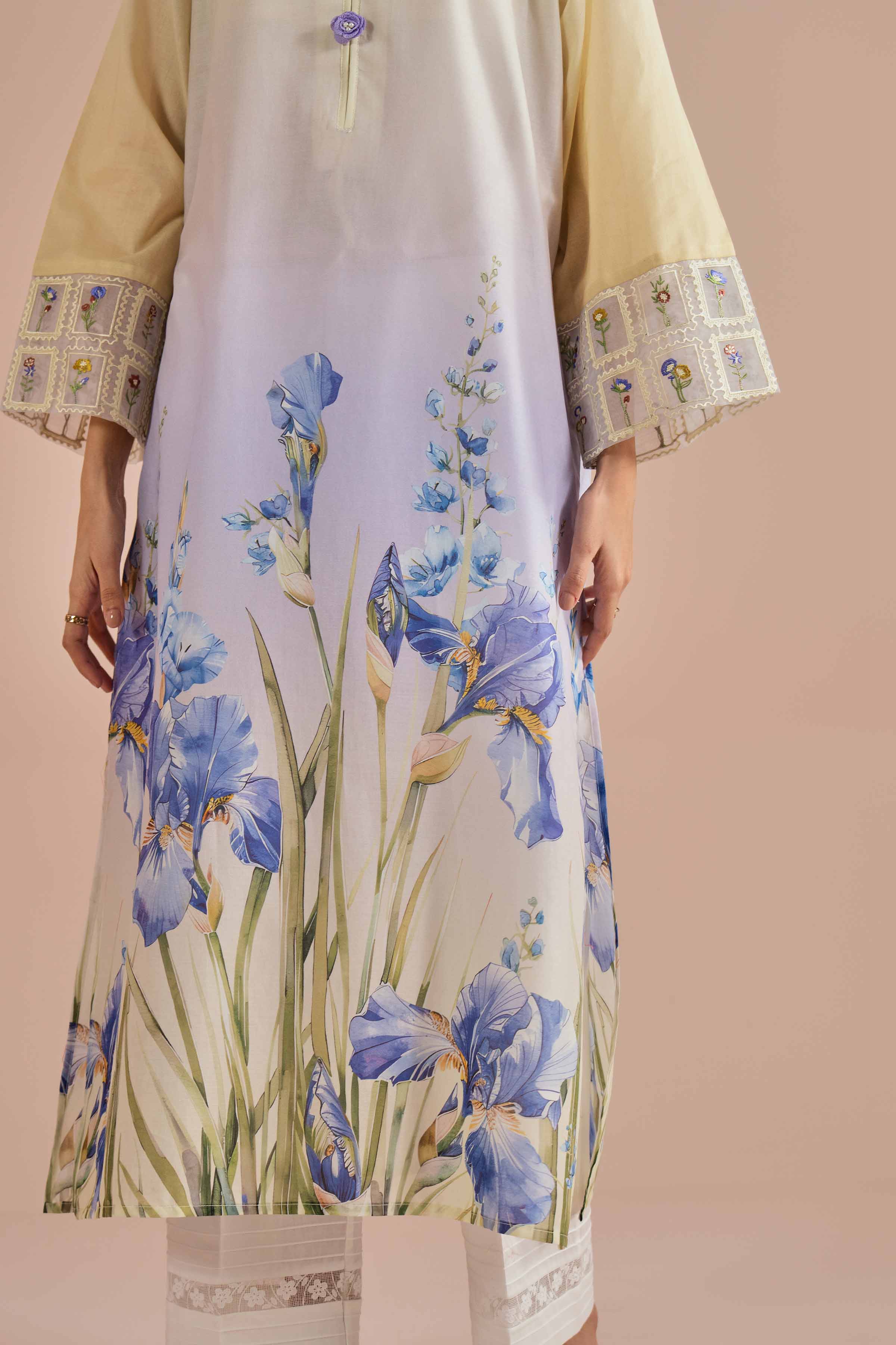 NishatUK - Yellow Embroidered Lawn 1-piece ready to wear Shirt