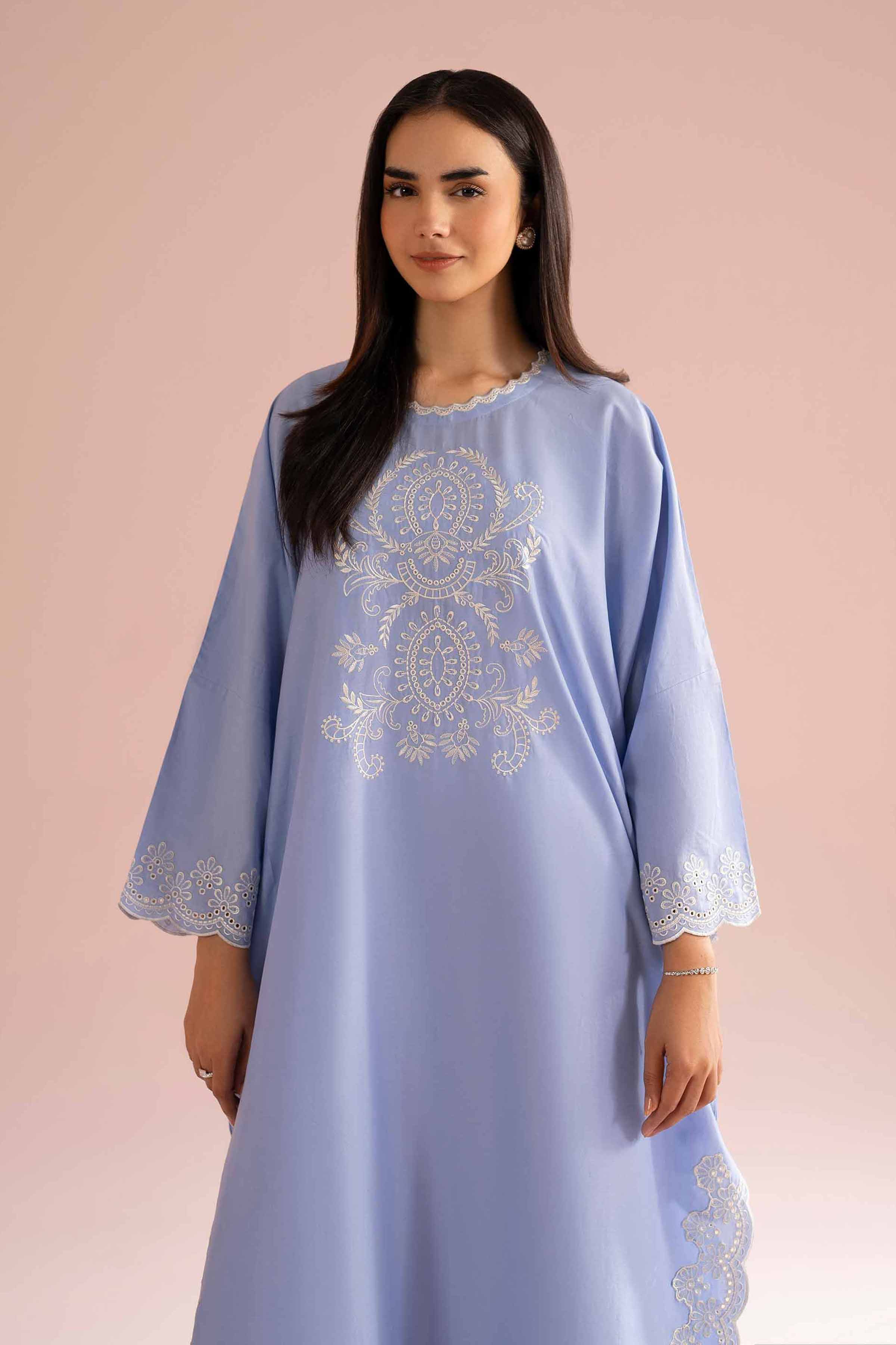 NishatUK - Purple Embroidered Cambric 1-piece ready to wear Shirt