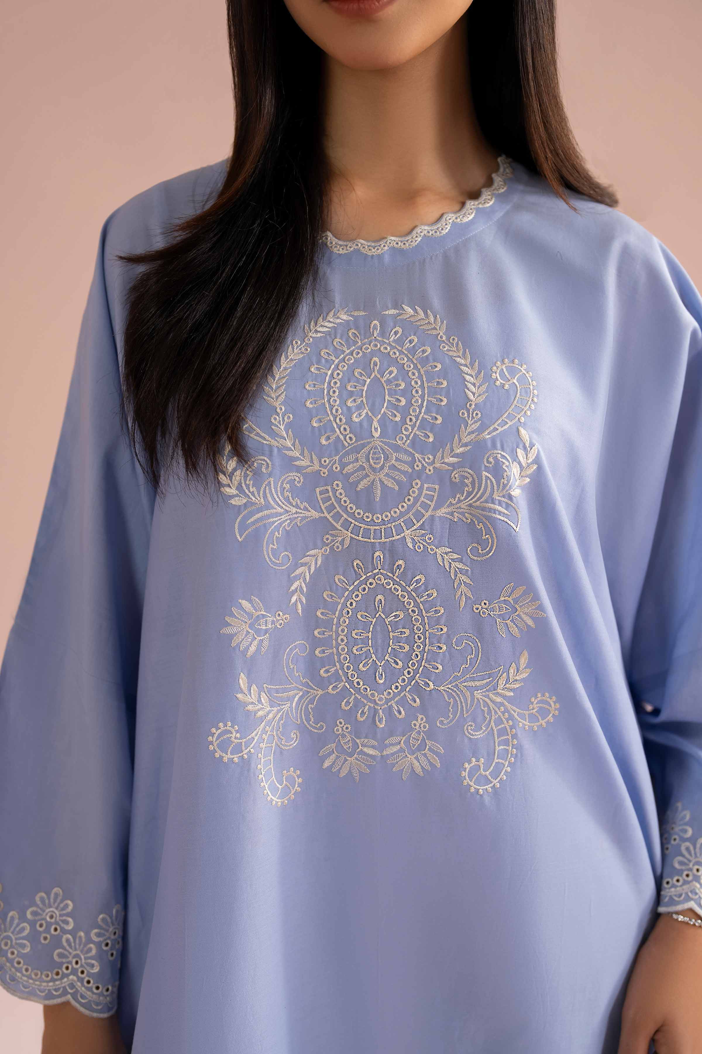 NishatUK - Purple Embroidered Cambric 1-piece ready to wear Shirt
