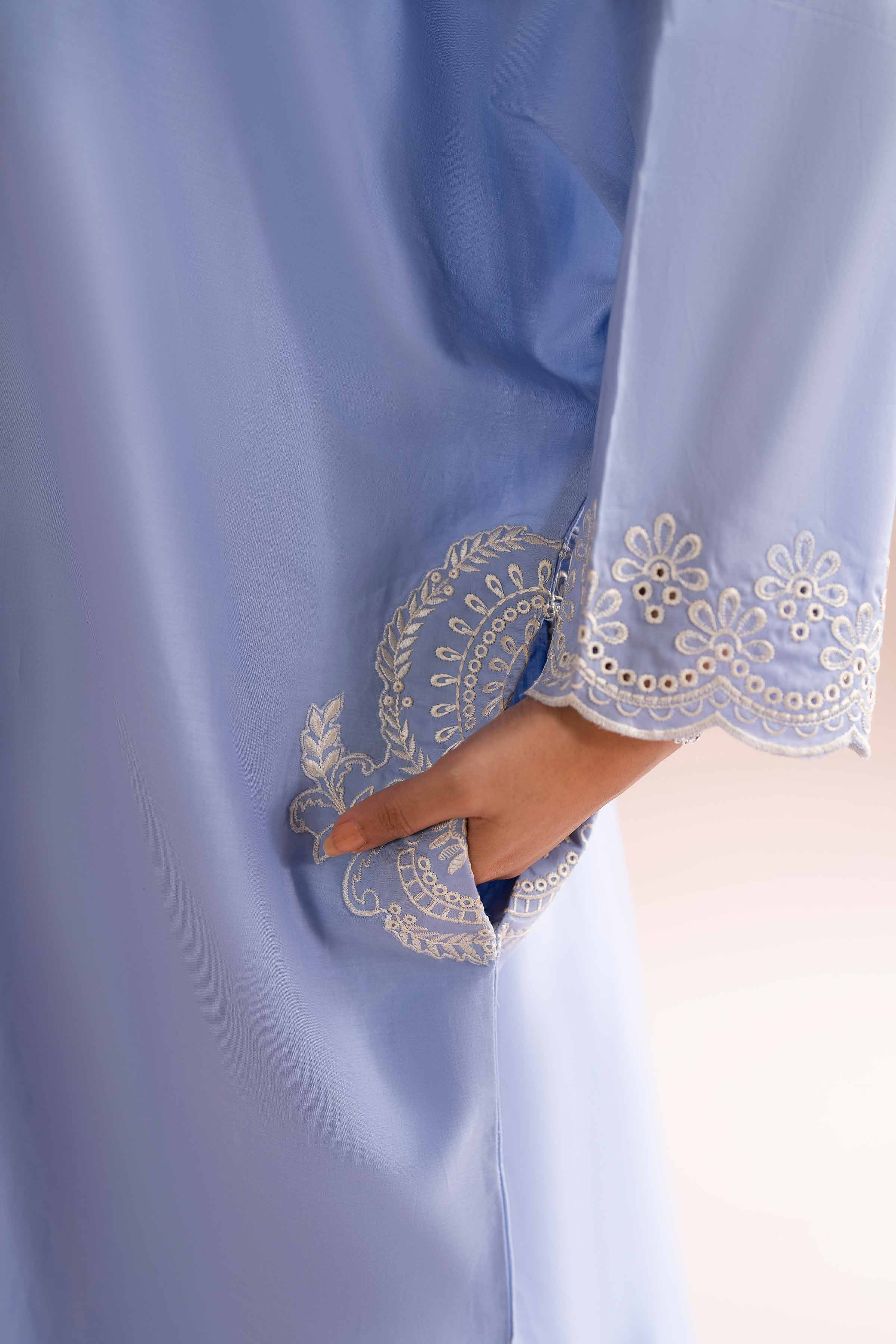 NishatUK - Purple Embroidered Cambric 1-piece ready to wear Shirt