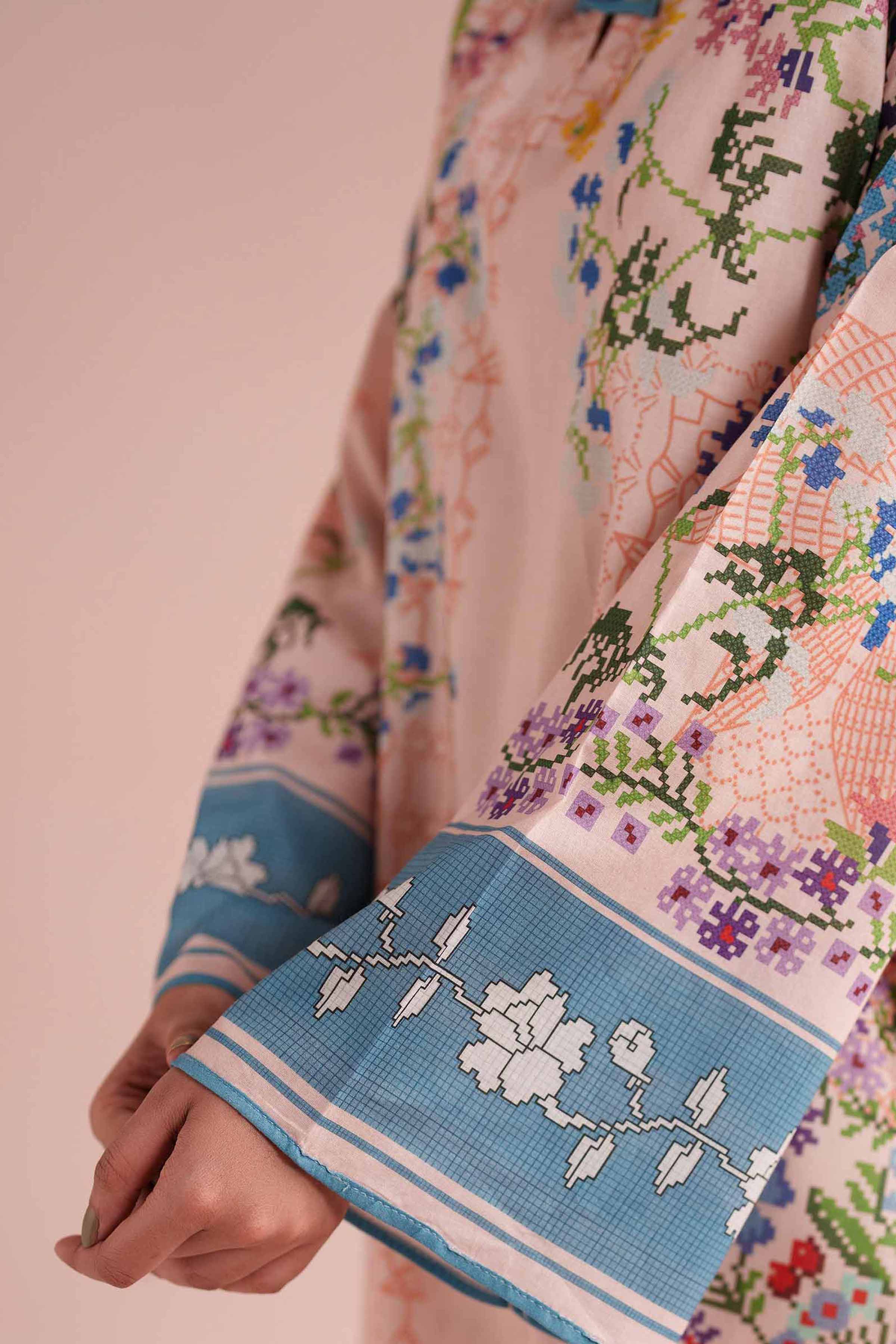 NishatUK - Pink Printed Lawn 1-piece ready to wear tunic