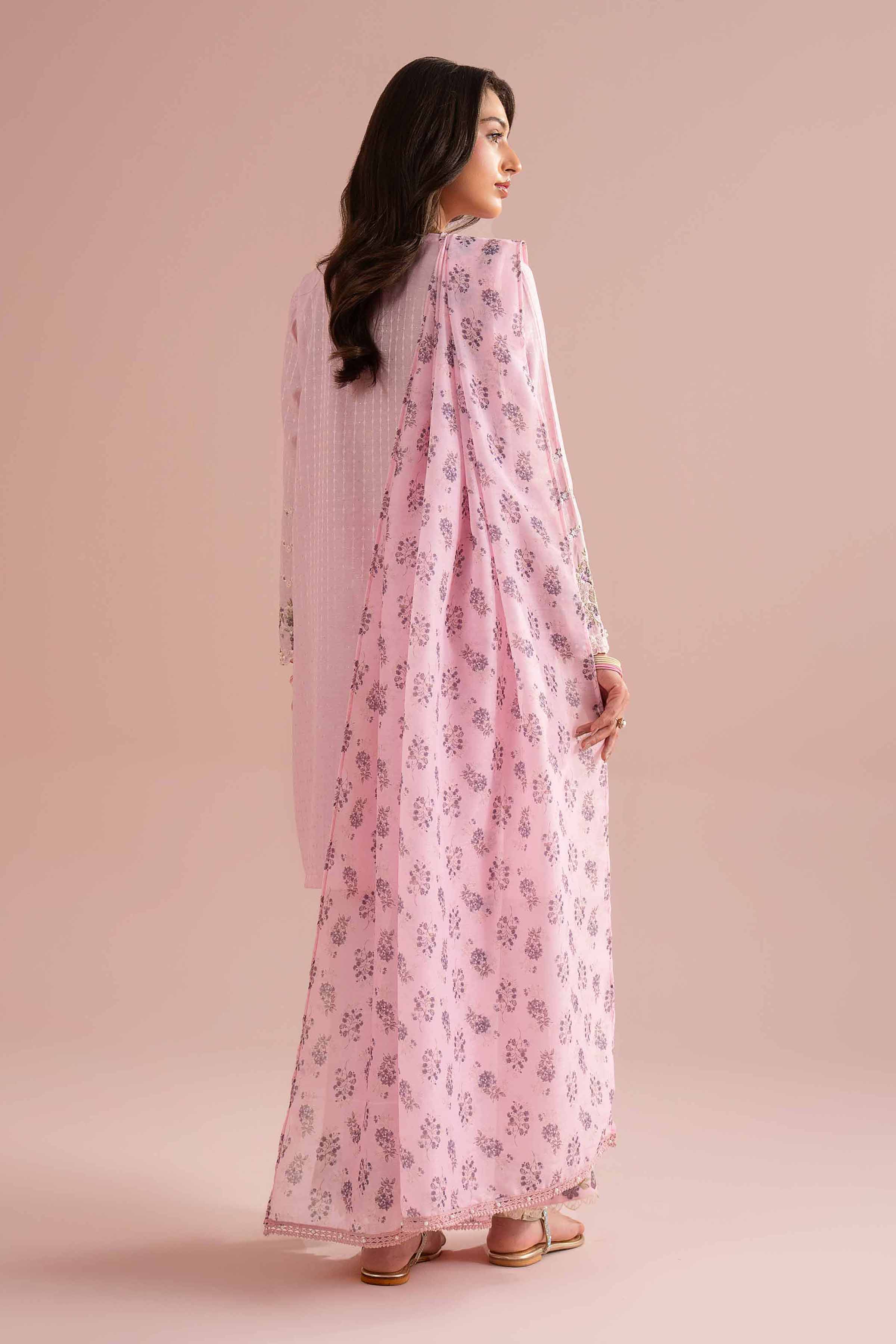 Nishat UK - Pink Embroidered Lurex Dyed 3-piece ready to wear Suit