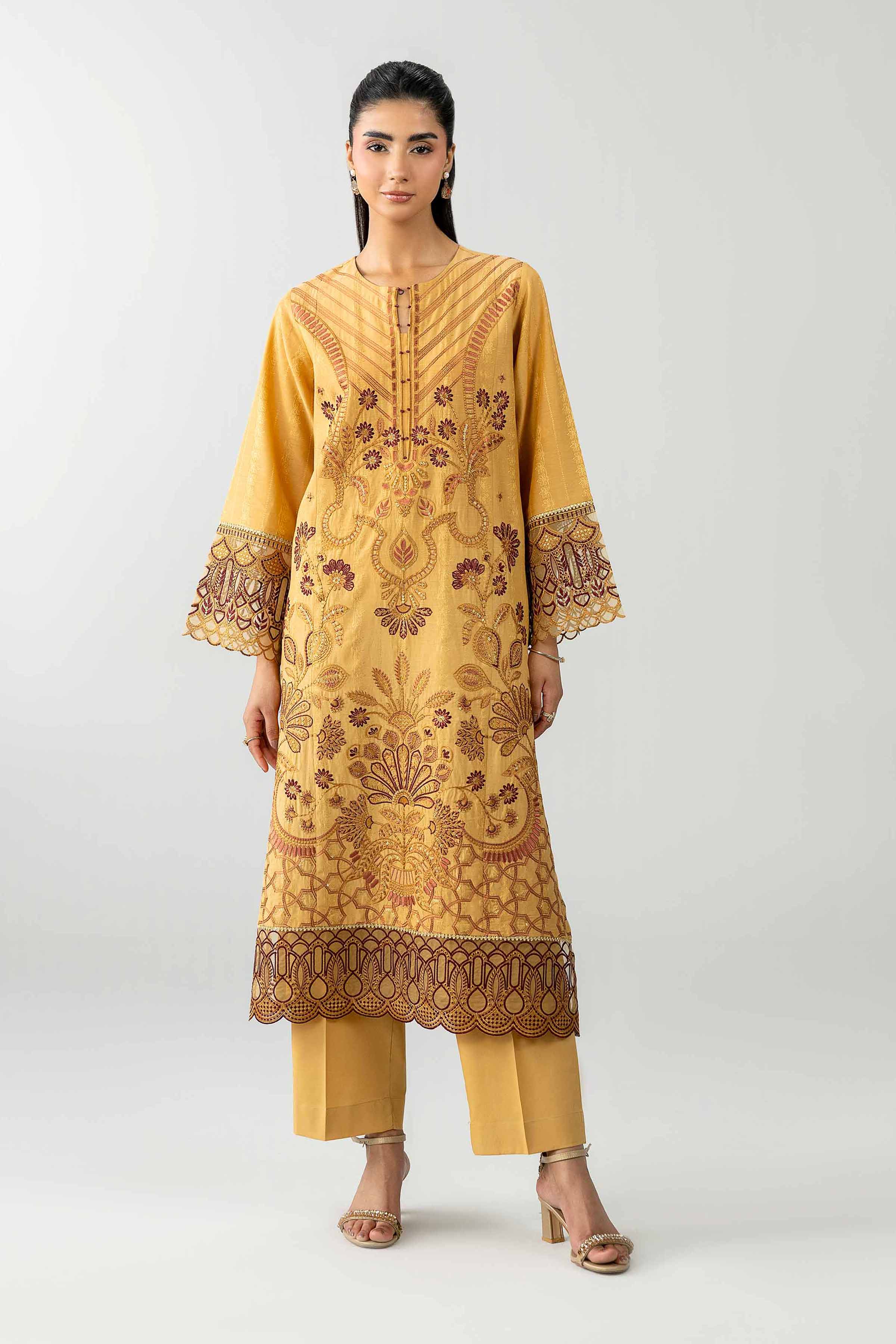 Nishat UK - Beige Embroidered Jacquard 3 Piece ready to wear Suit
