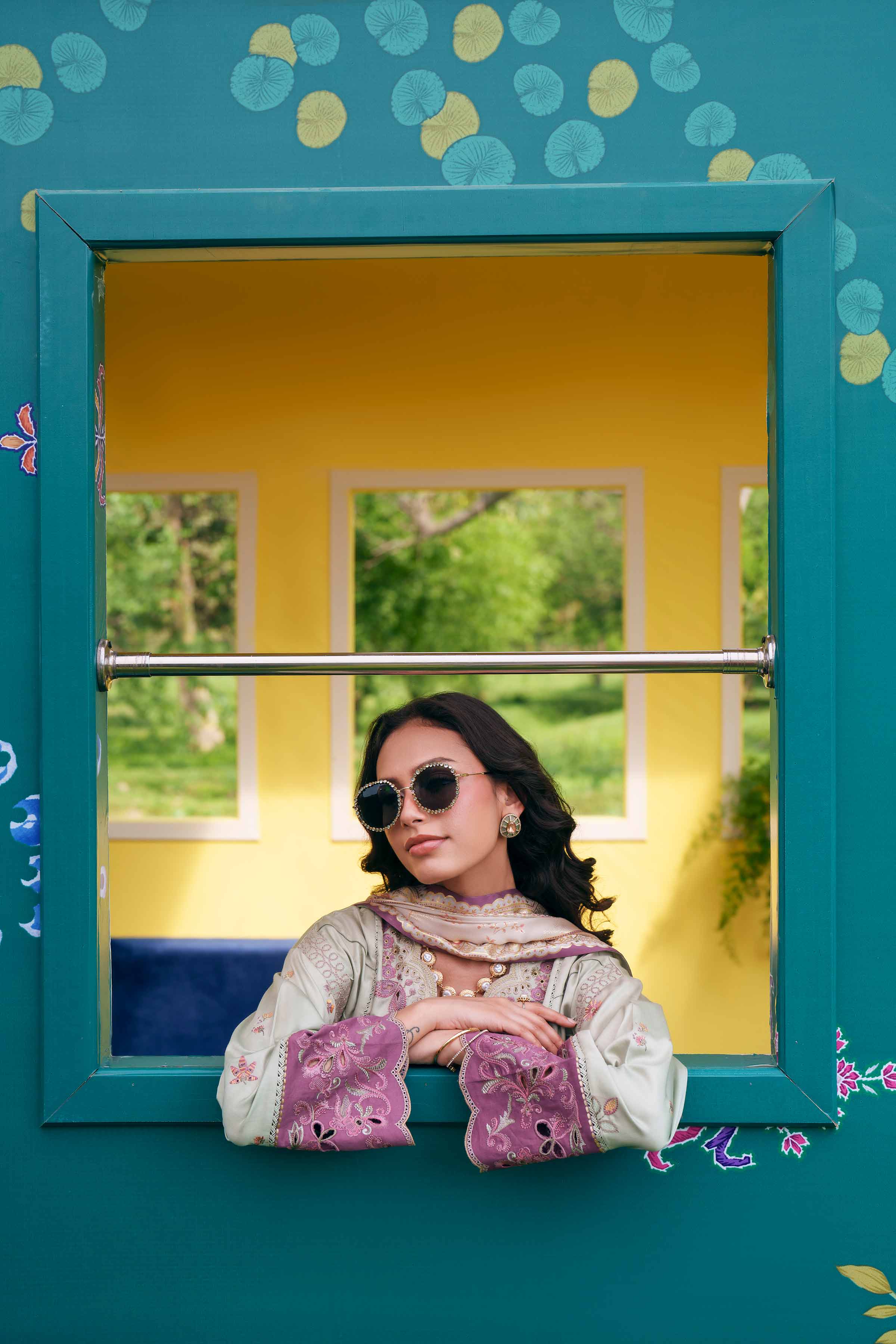 Nishat UK - Green Embroidered Cotton 3 Pieces Ready To Wear Suit