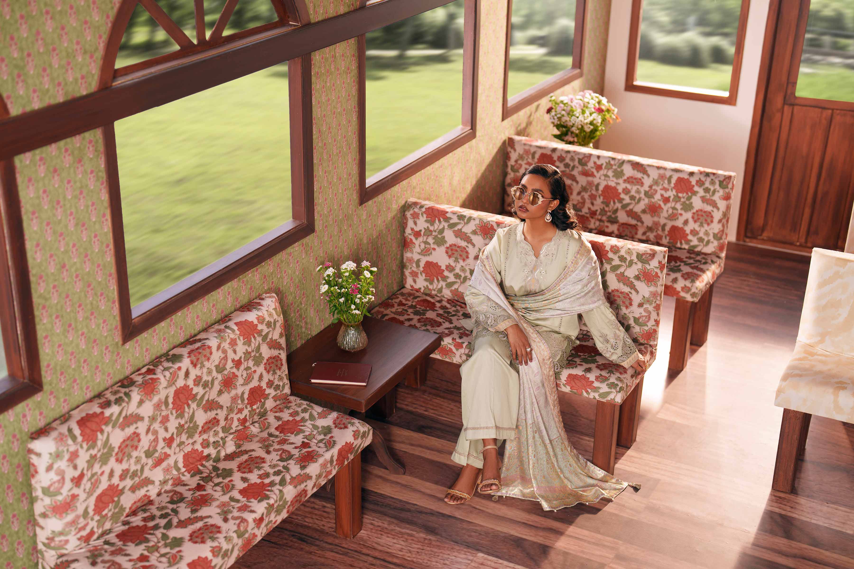 Nishat UK - Green Embroidered Cotton 3 Pieces Ready To Wear Suit