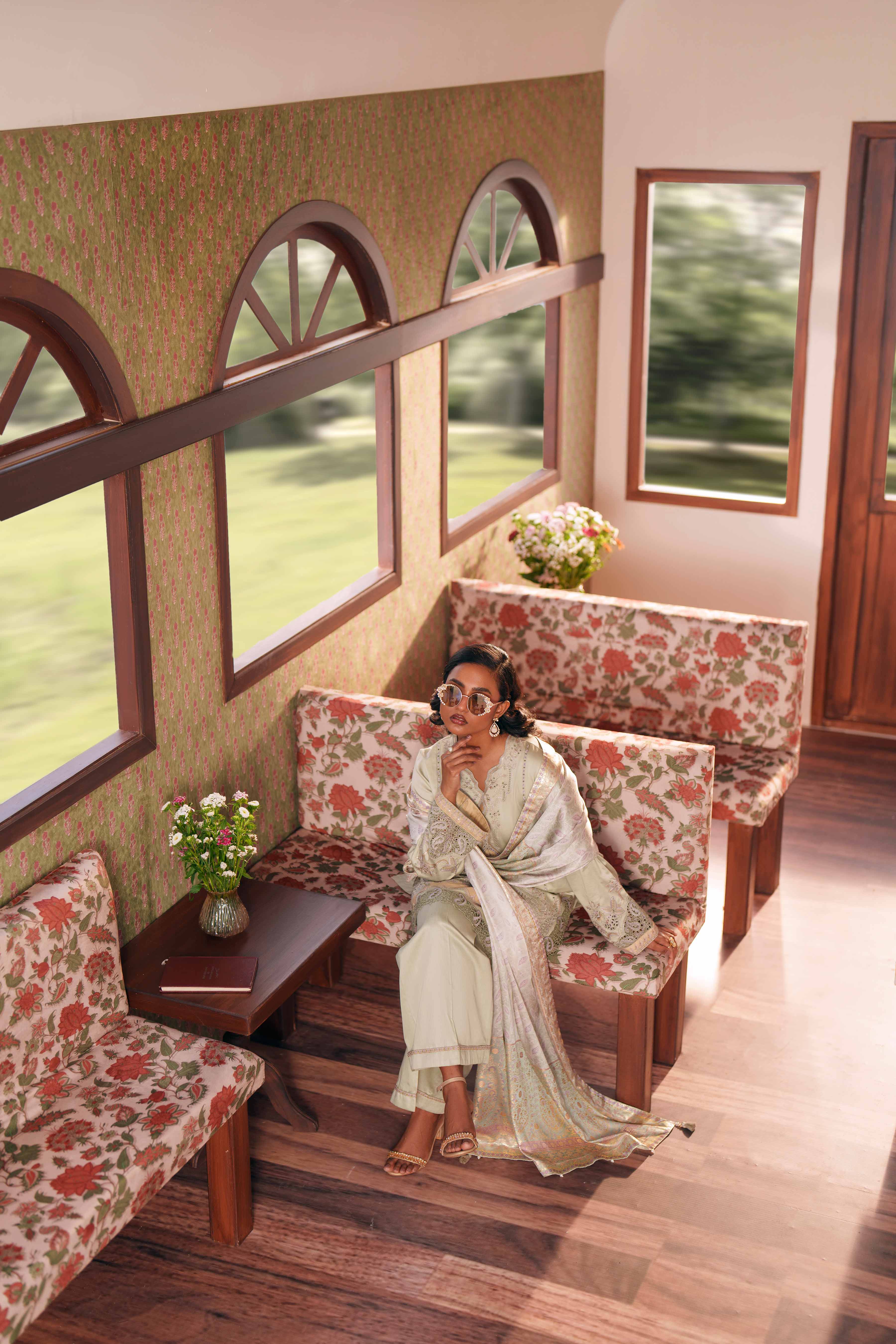 Nishat UK - Green Embroidered Cotton 3 Pieces Ready To Wear Suit