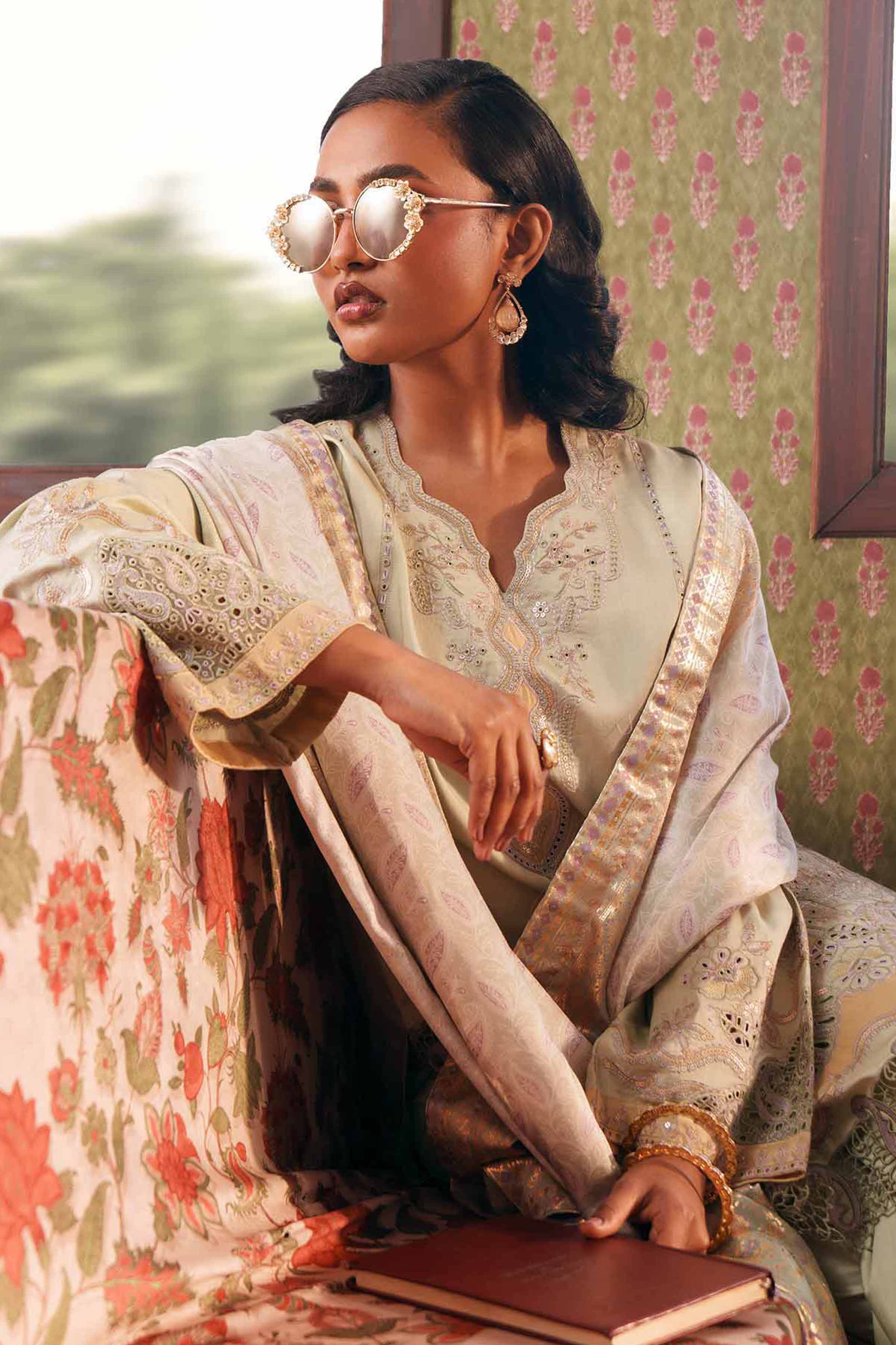 Nishat UK - Green Embroidered Cotton 3 Pieces Ready To Wear Suit