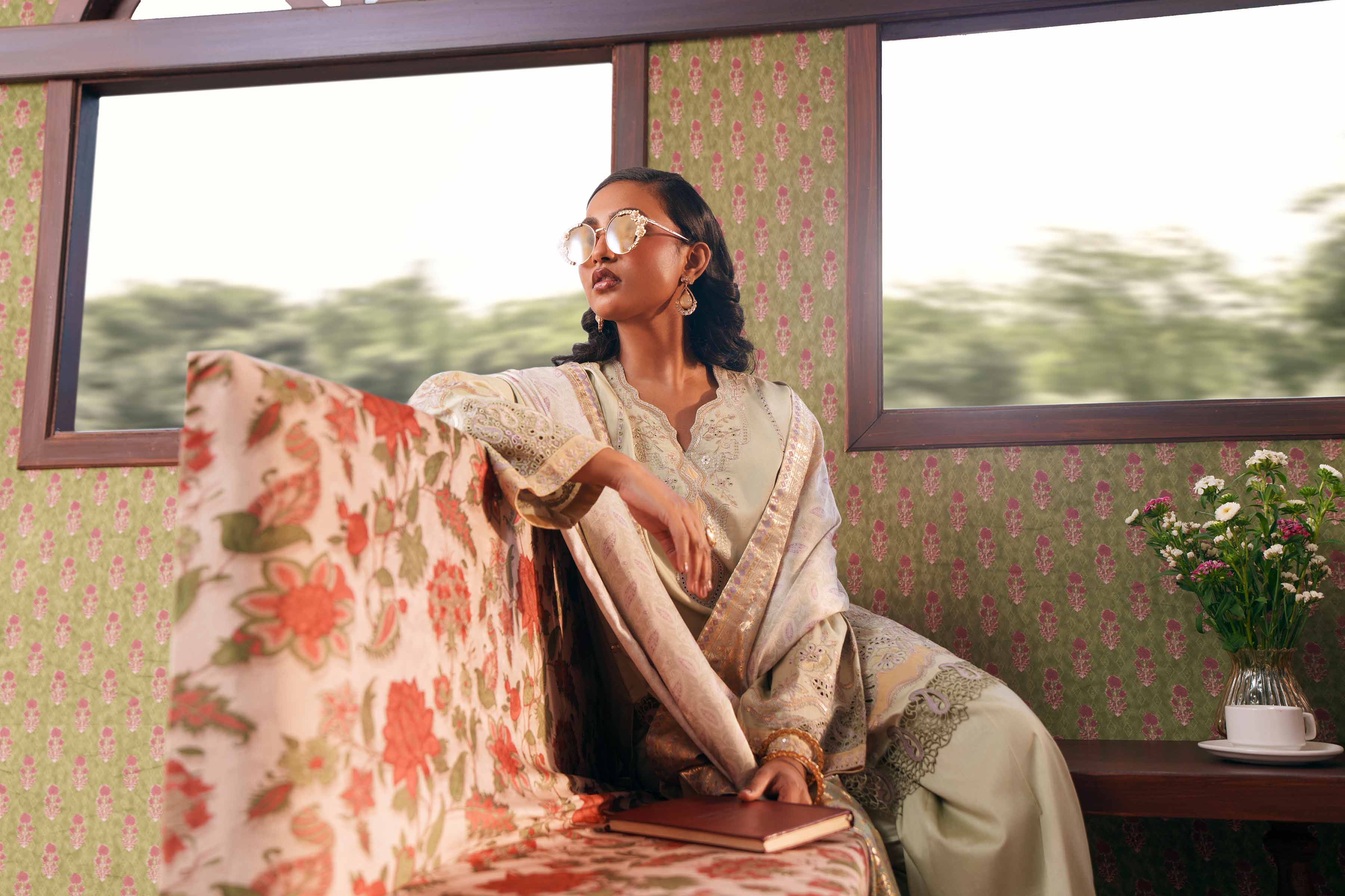 Nishat UK - Green Embroidered Cotton 3 Pieces Ready To Wear Suit