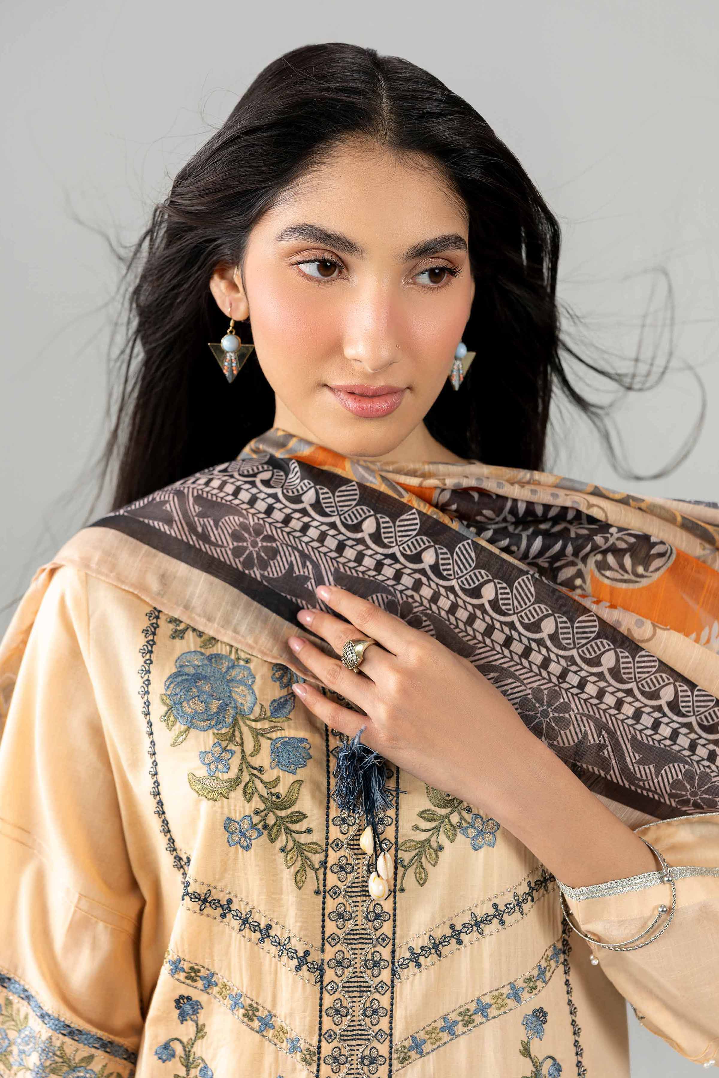 Nishat UK - Beige Embroidered Jacquard 2 Pieces ready to wear Dress