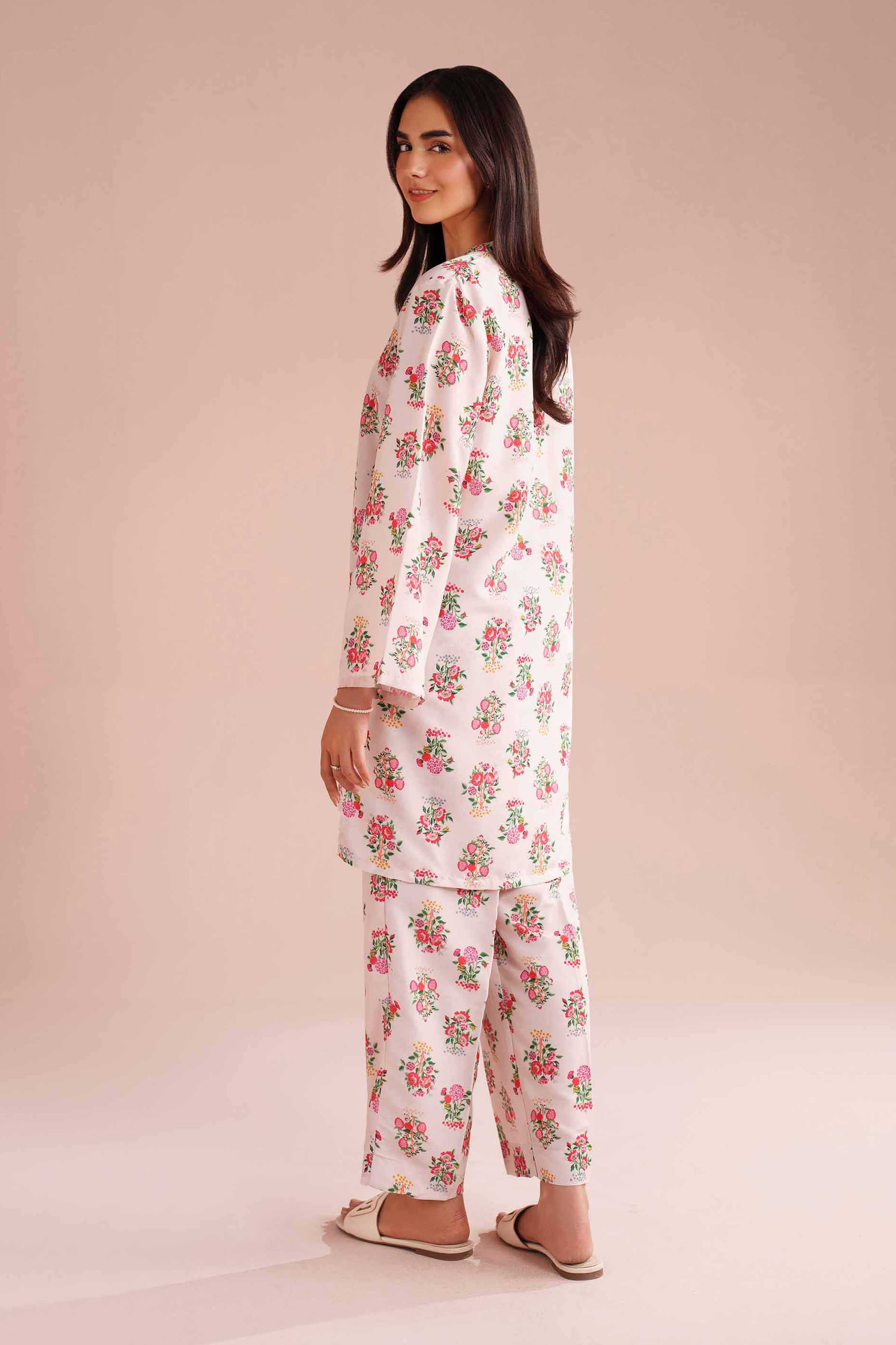 NishatUK - Pink Printed Lawn 2-piece ready to wear Dress