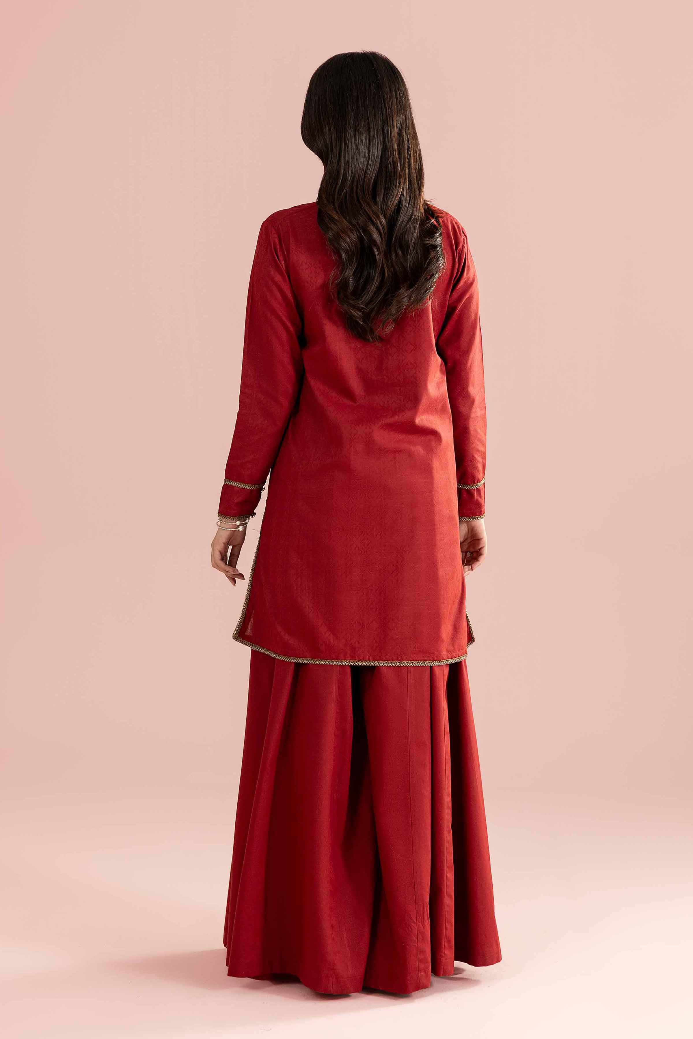 NishatUK - Orange Solids Jacquard 2-piece ready to wear Dress