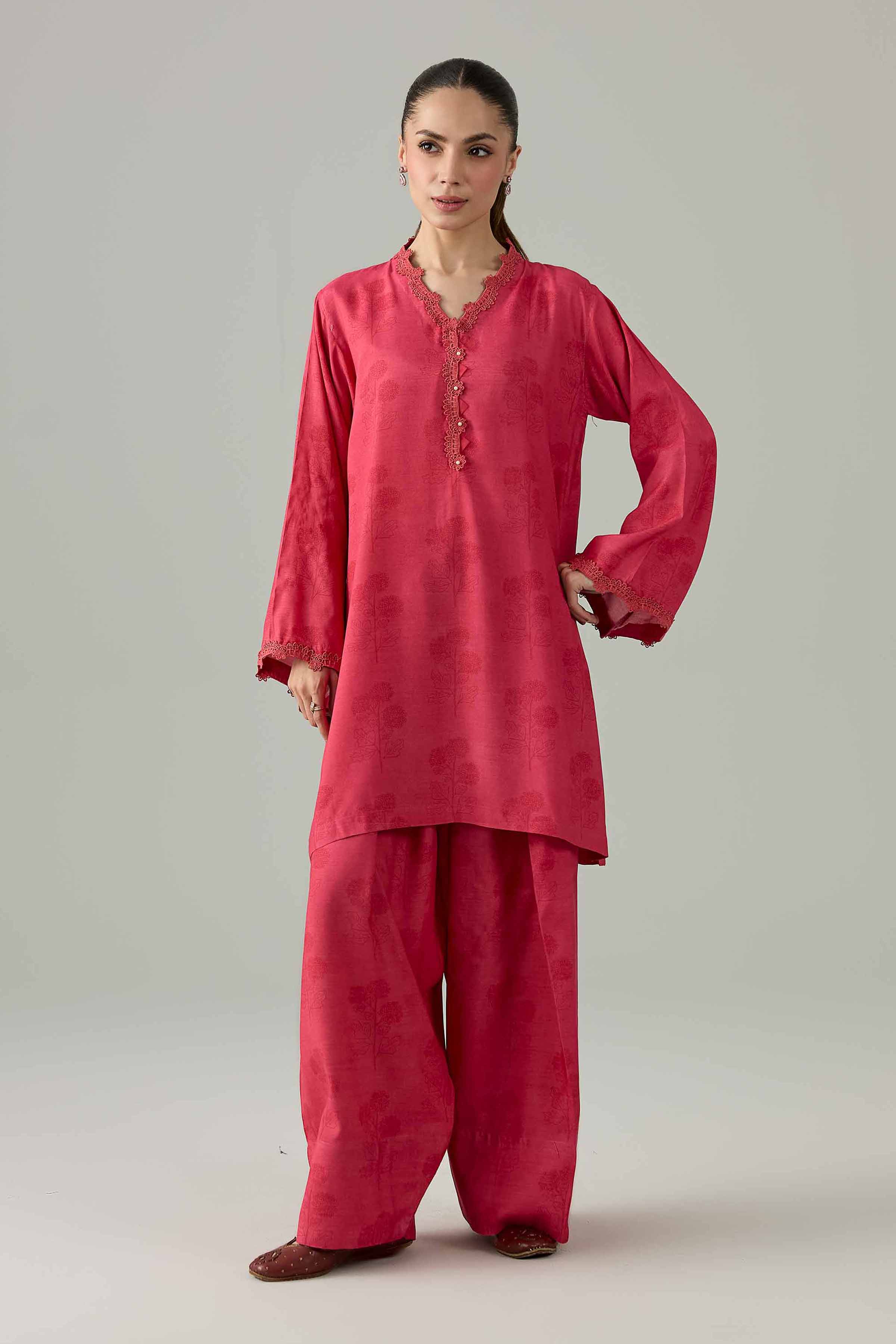 Nishat UK - Pink Printed Silk 2 Piece ready to wear Dress