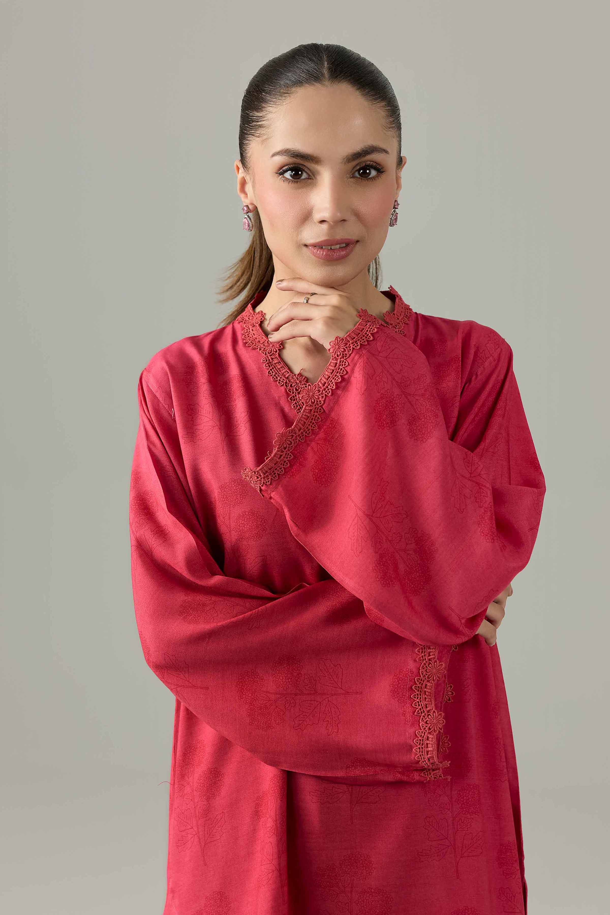 Nishat UK - Pink Printed Silk 2 Piece ready to wear Dress