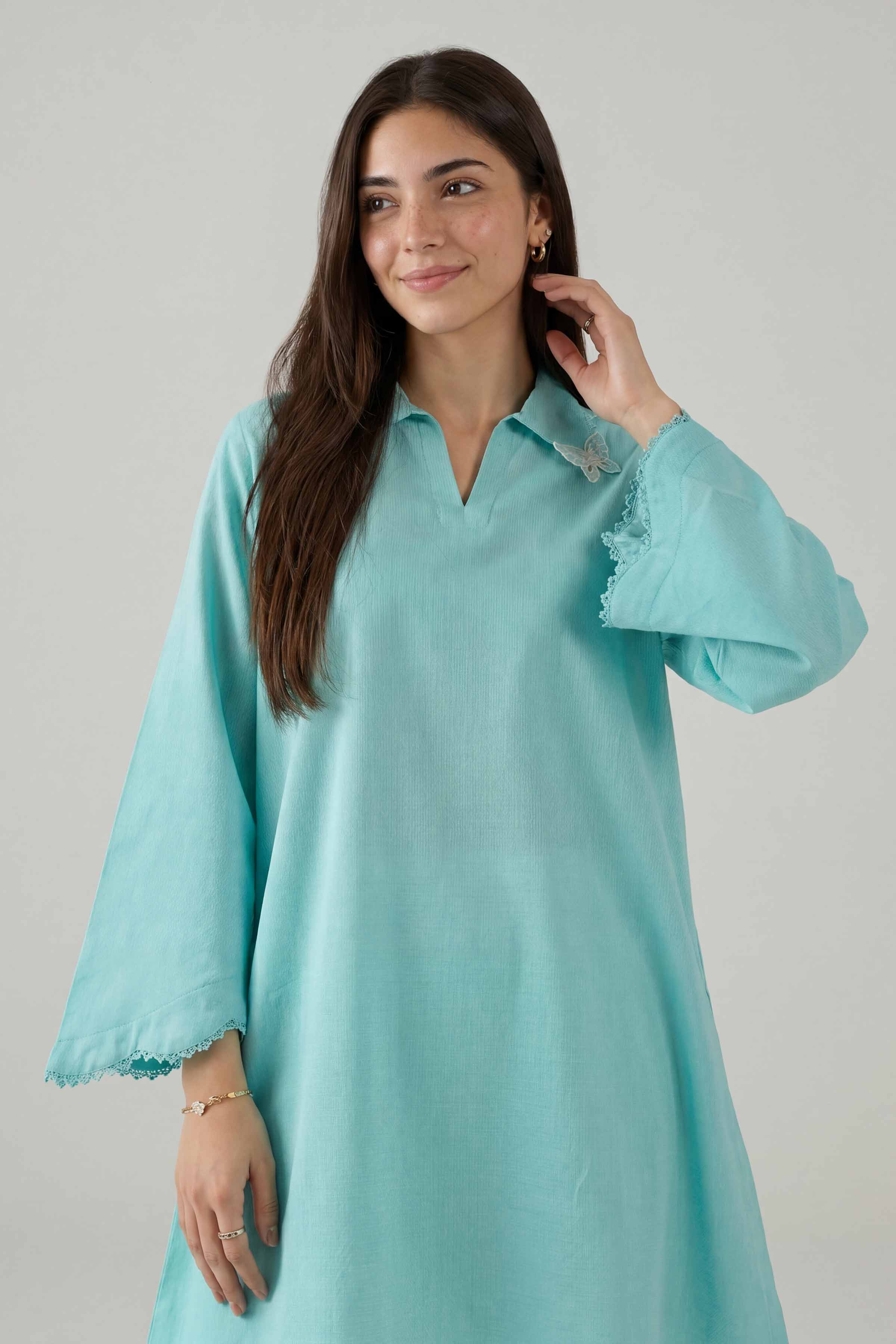 Nishat UK - Blue Embroidered Cotton  2 Pieces ready to wear Dress