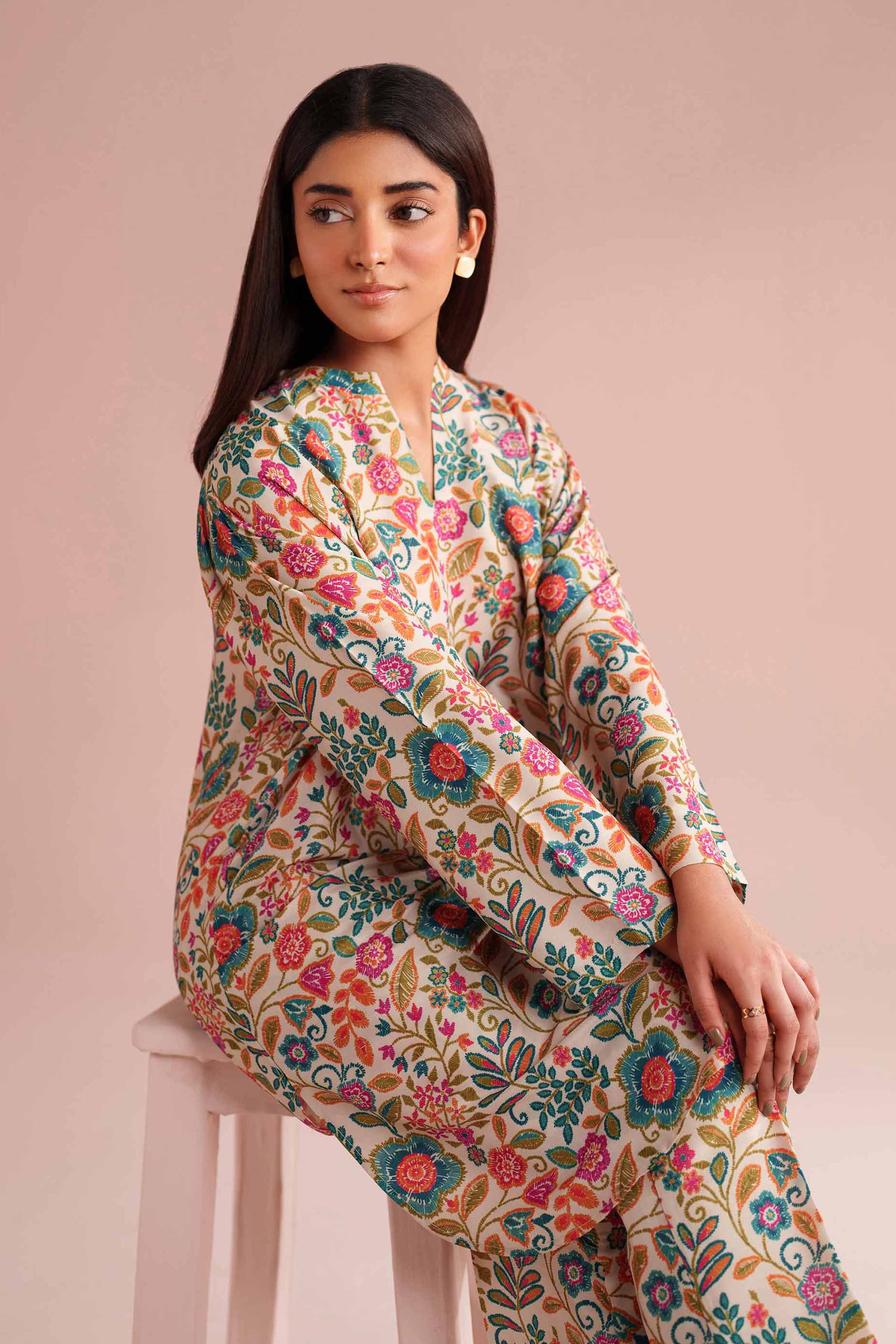 NishatUK - Multi Printed Lawn 2-piece ready to wear Dress