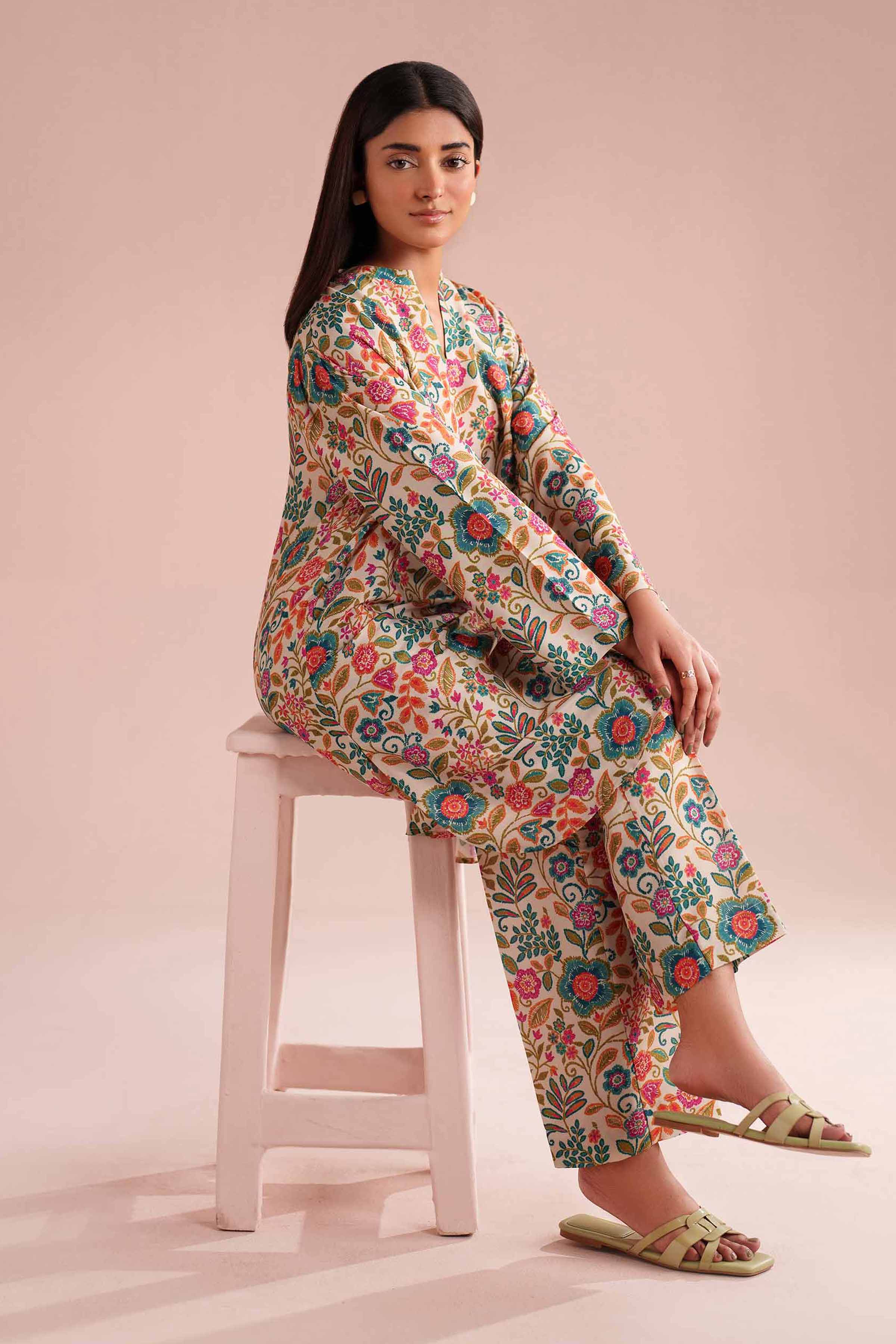 NishatUK - Multi Printed Lawn 2-piece ready to wear Dress